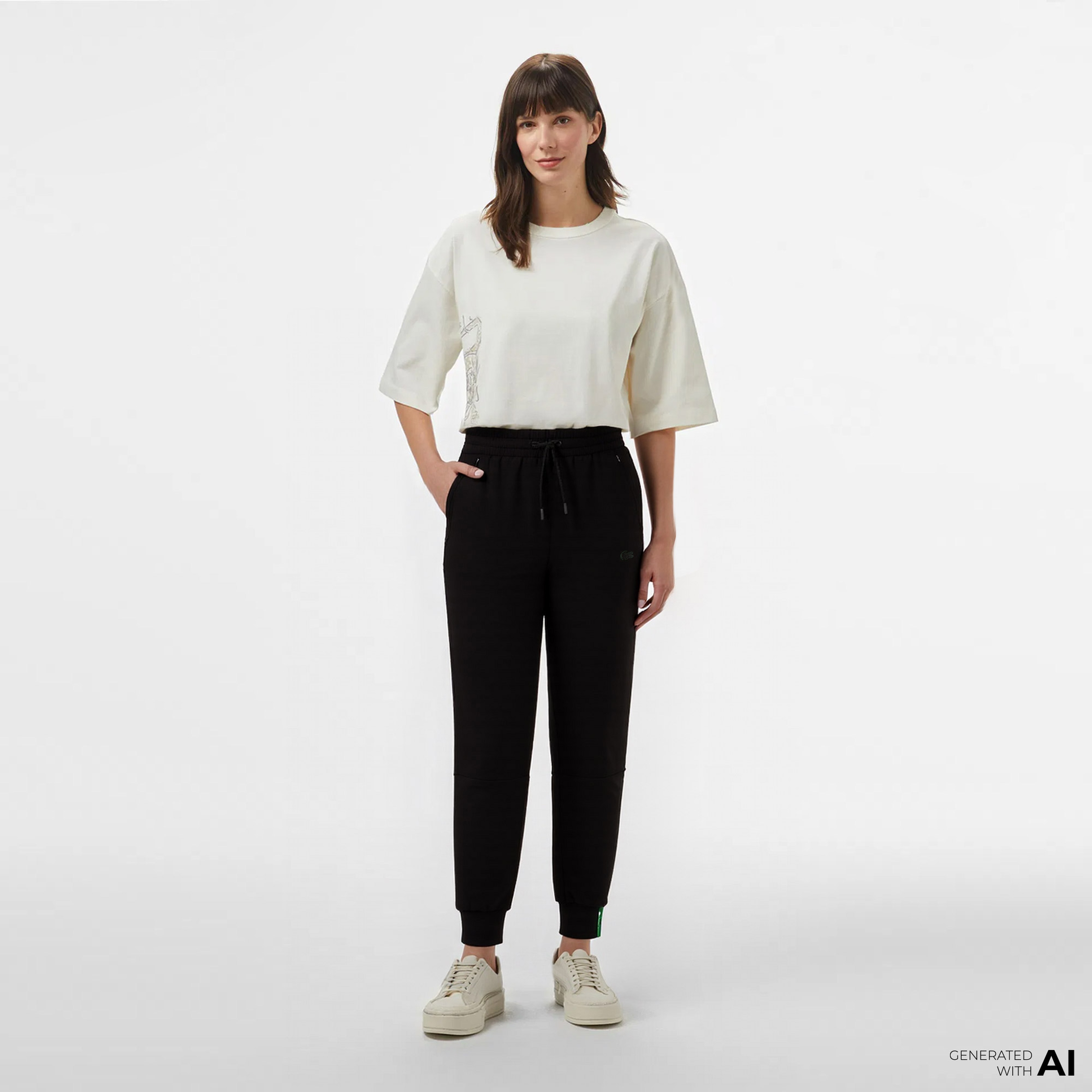 Kadın Tapered Fit Siyah Eşofman Altı