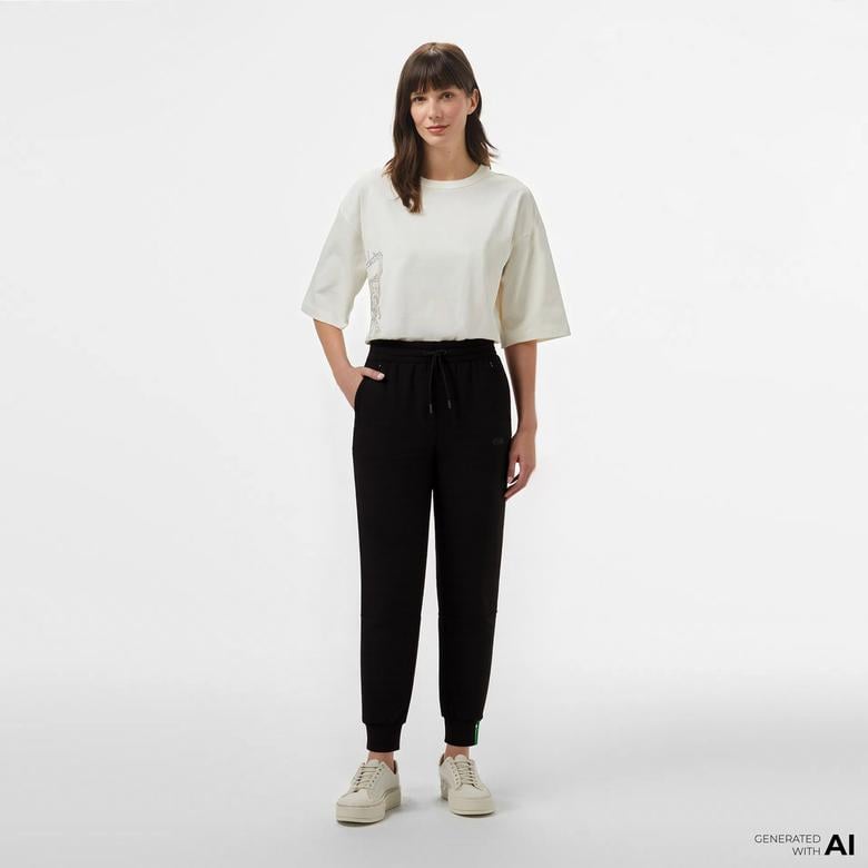 Kadın Tapered Fit Siyah Eşofman Altı