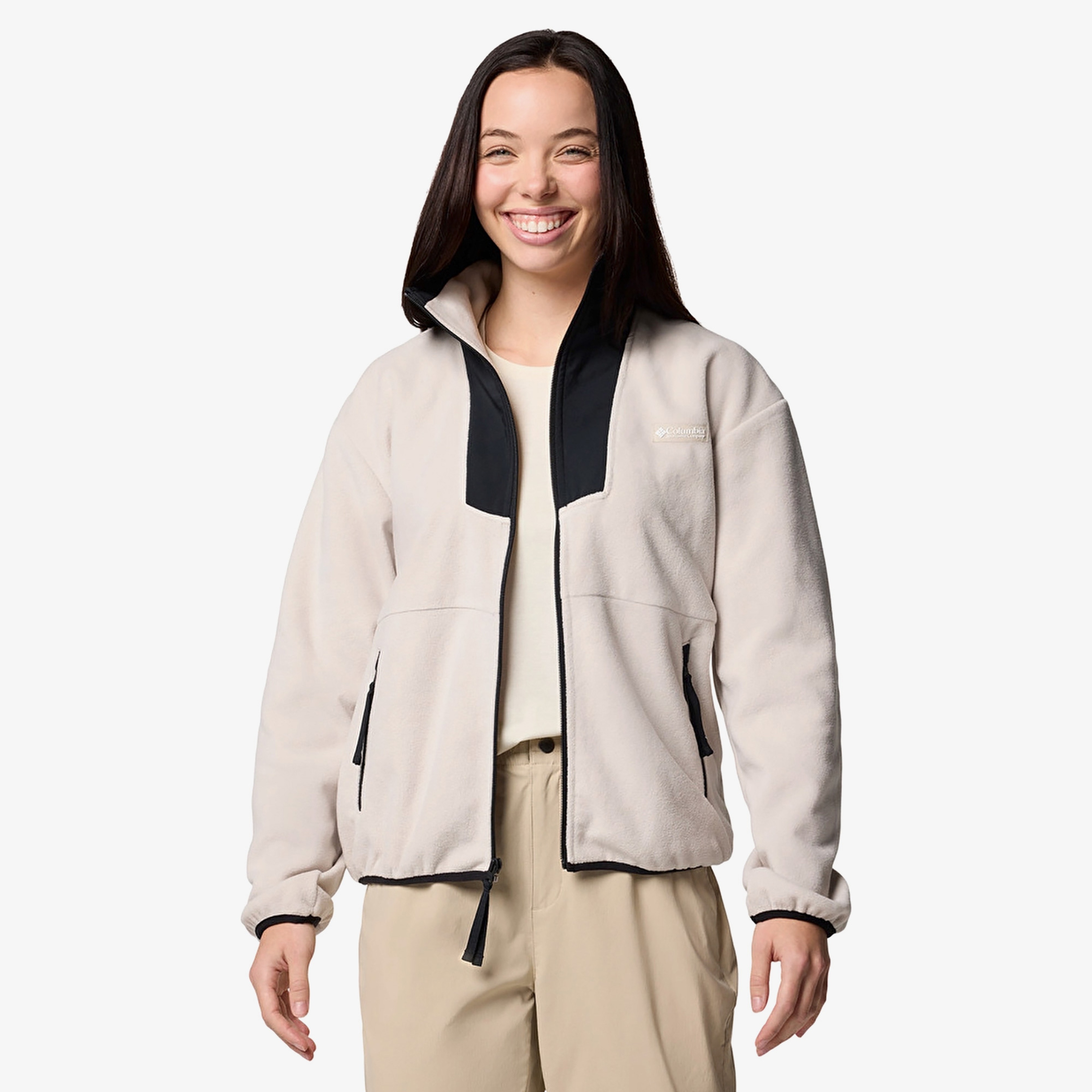 Columbia Sequoia Grove Full Zip Fleece Kadın Krem Outdoor Sweatshirt