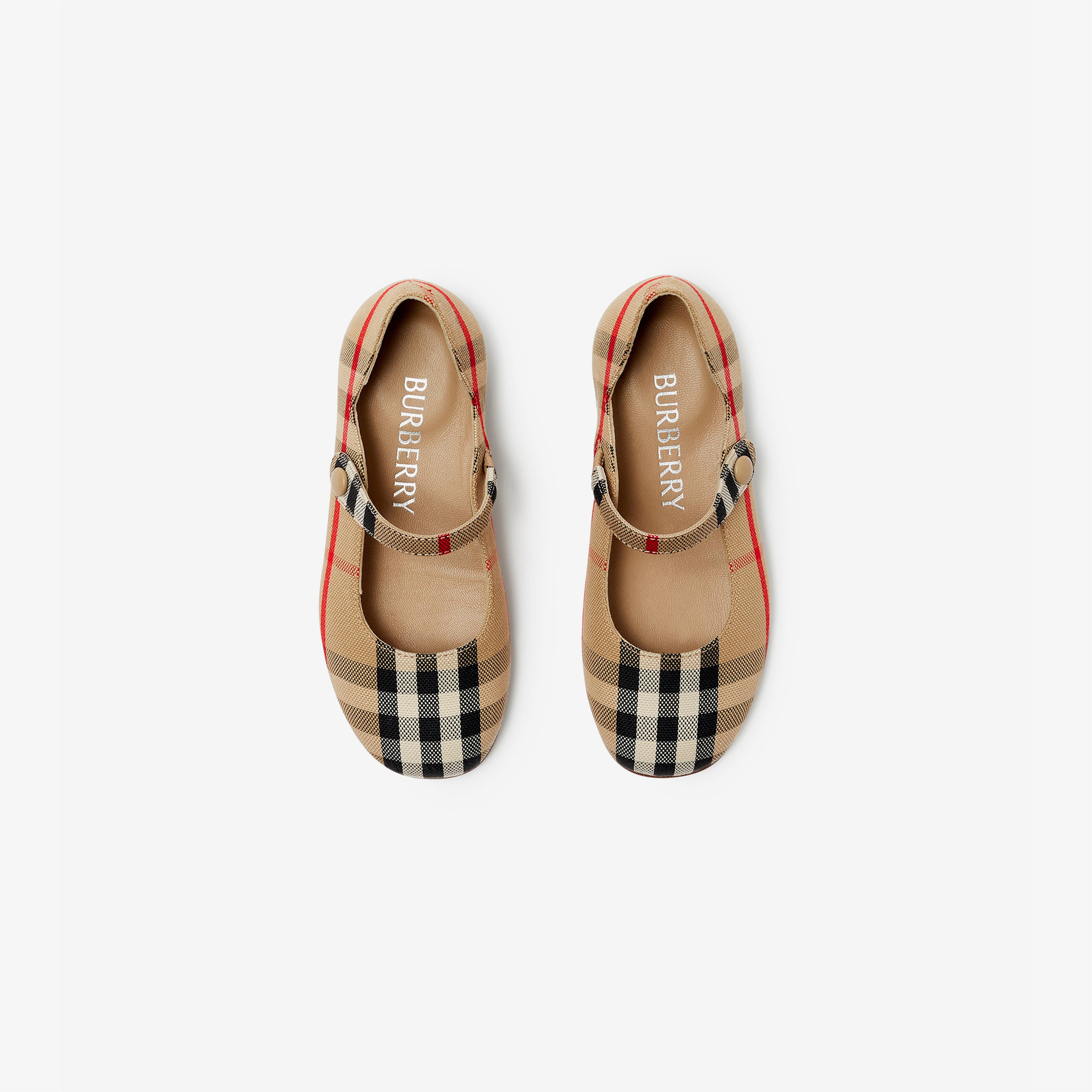 Burberry Seth Chk Mary Jane Flats Çocuk Bej Babet