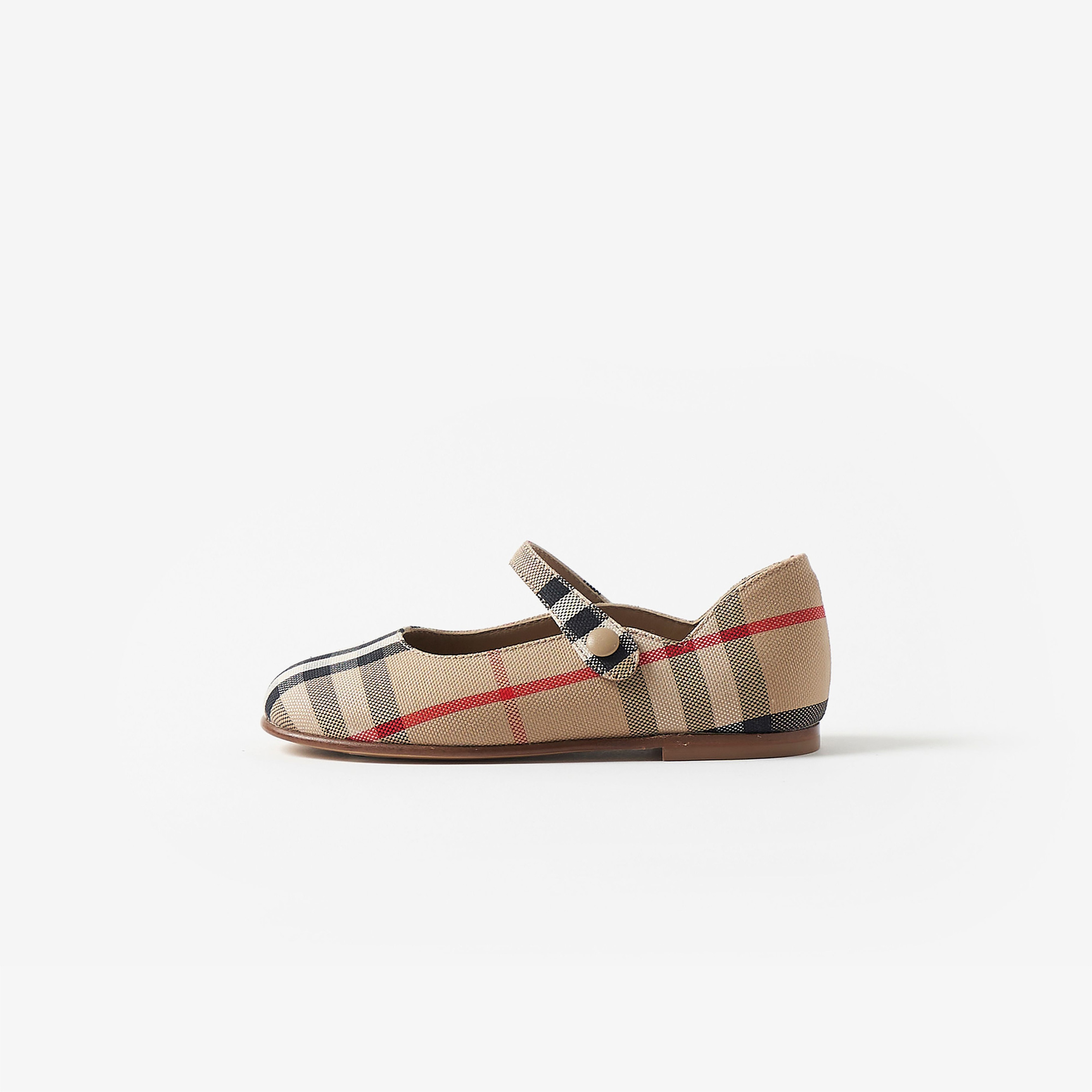 Burberry Seth Chk Mary Jane Flats Çocuk Bej Babet