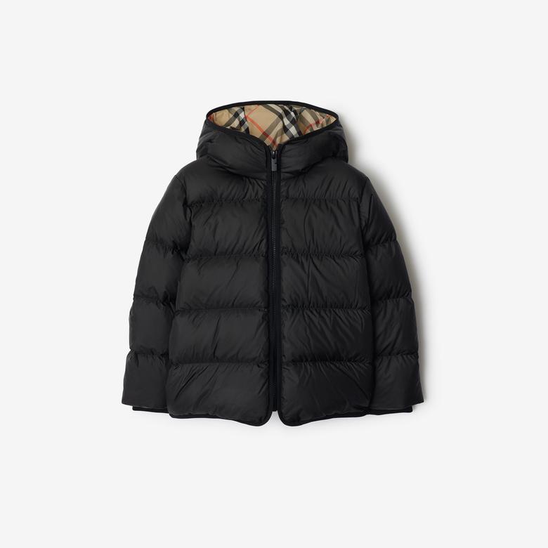 Burberry Chrissy Nylon Puffer Çocuk Siyah Mont