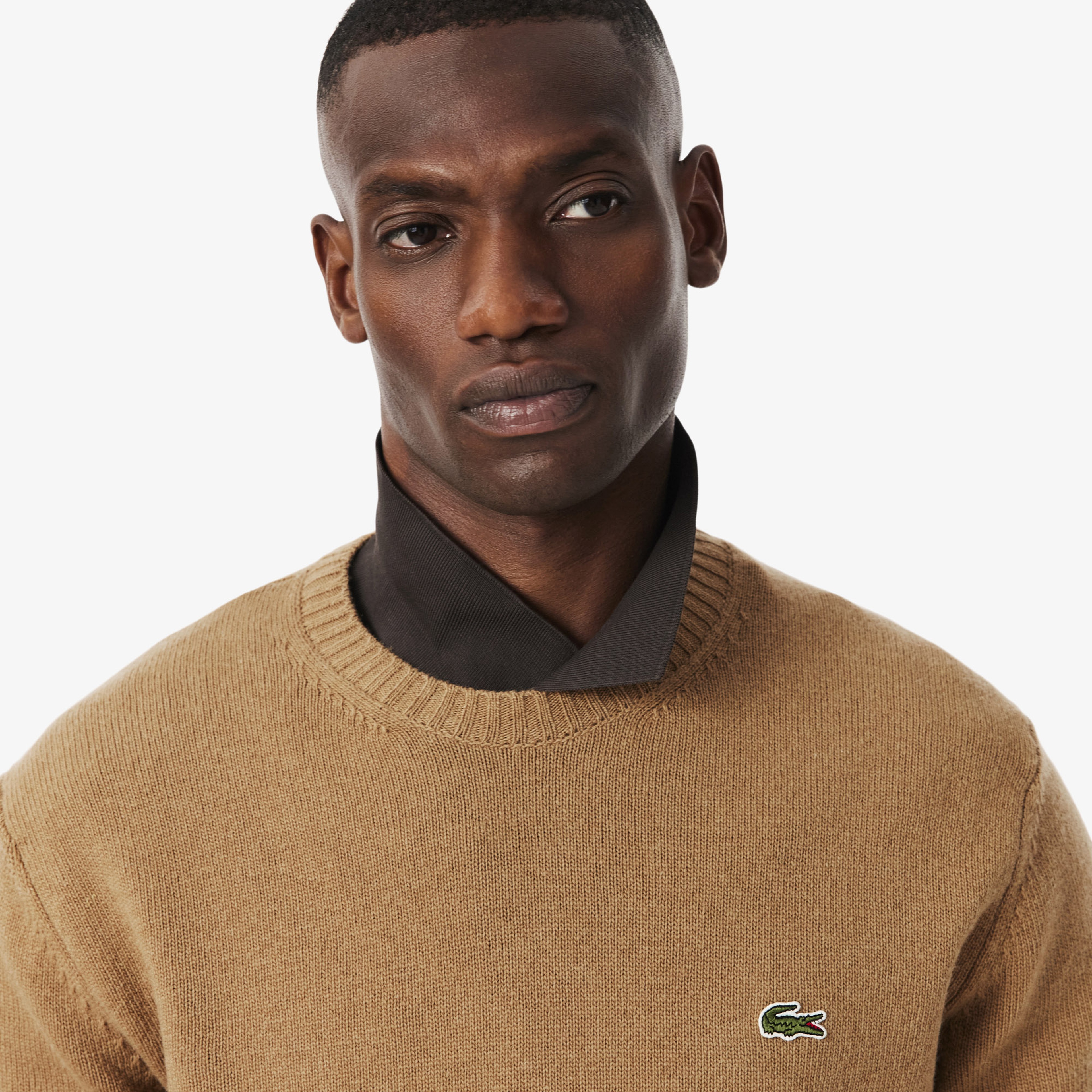 Carded Wool Crew Neck Sweater