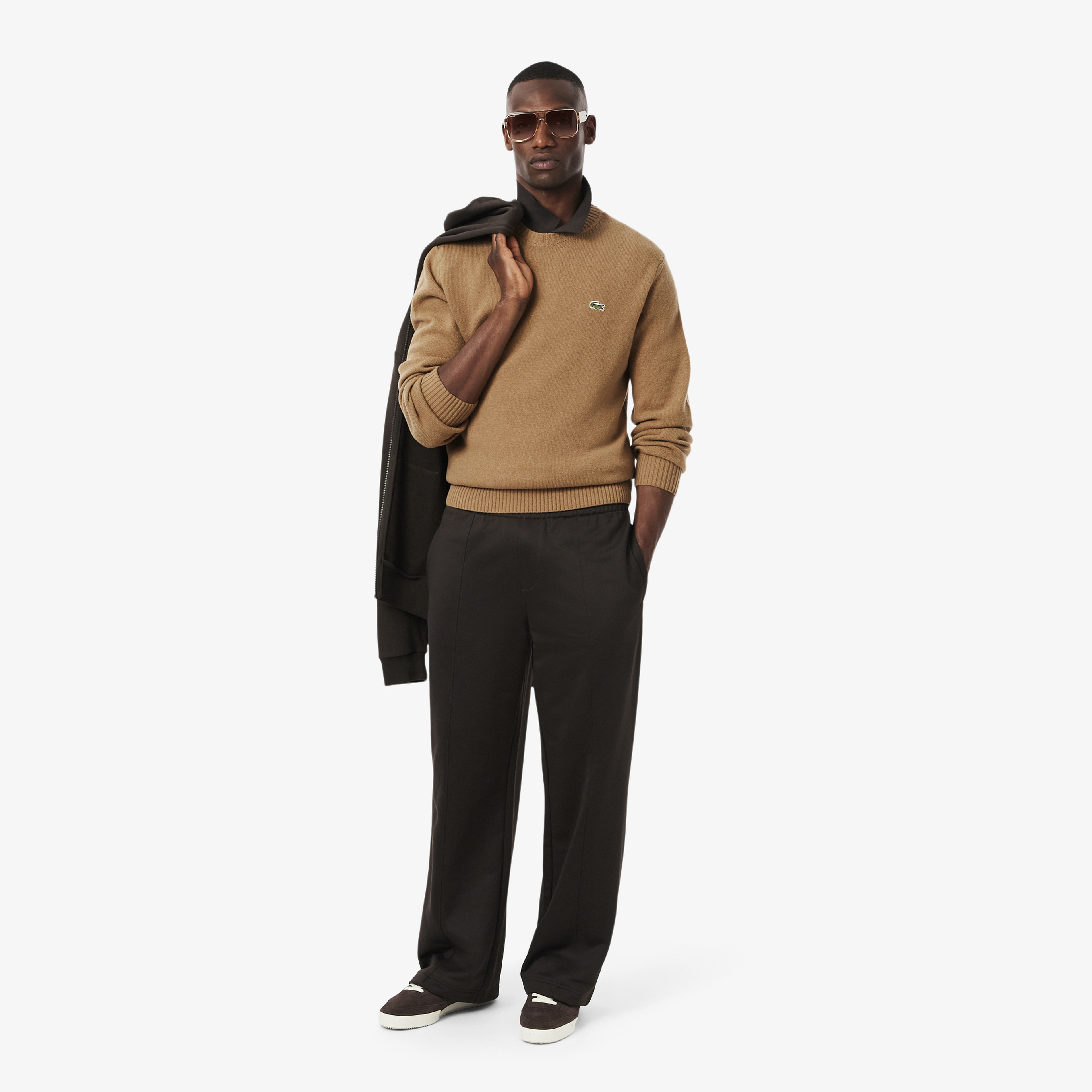 Carded Wool Crew Neck Sweater