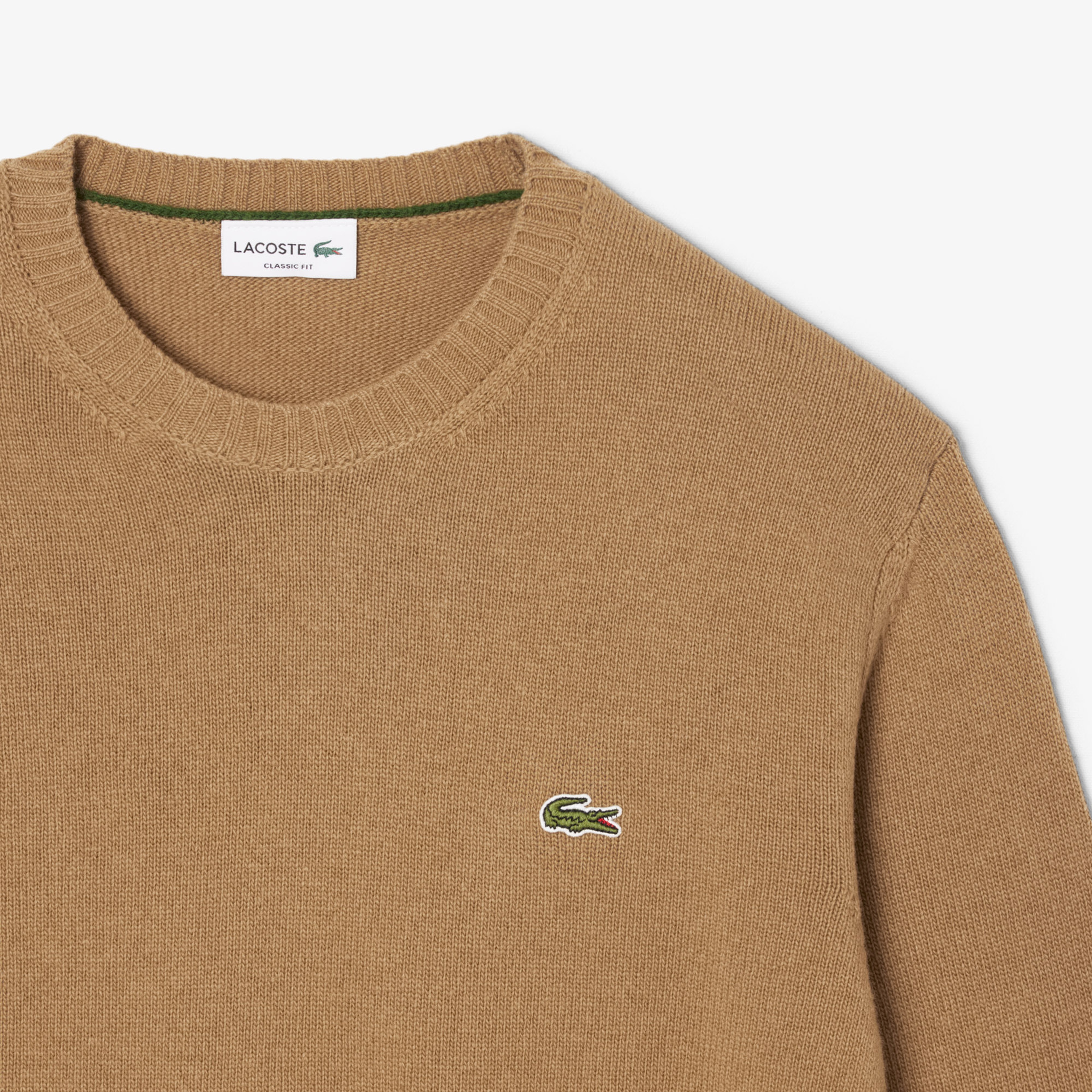 Carded Wool Crew Neck Sweater