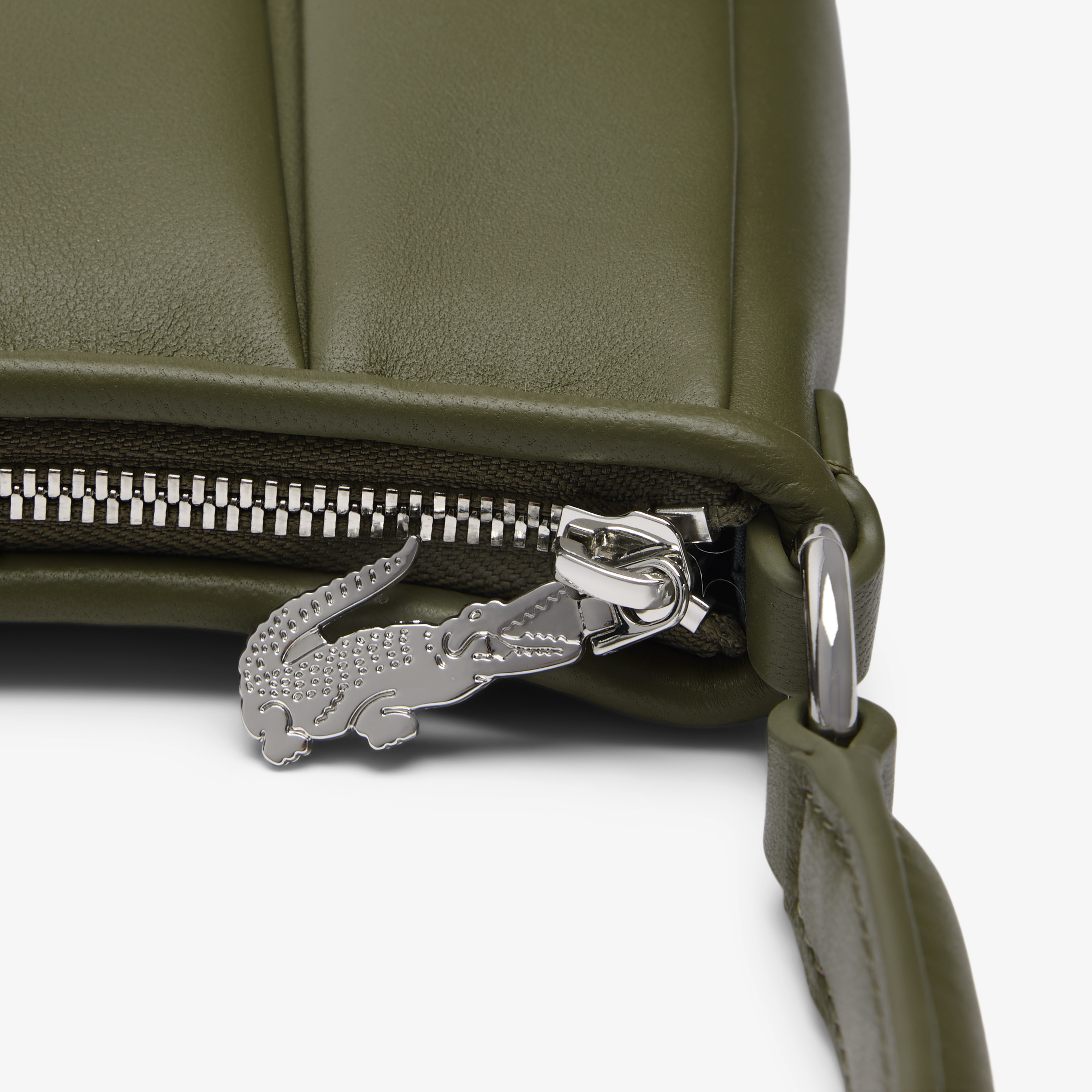 Lacoste Medium Lenglen Kadın Deri Haki Omuz Çantası