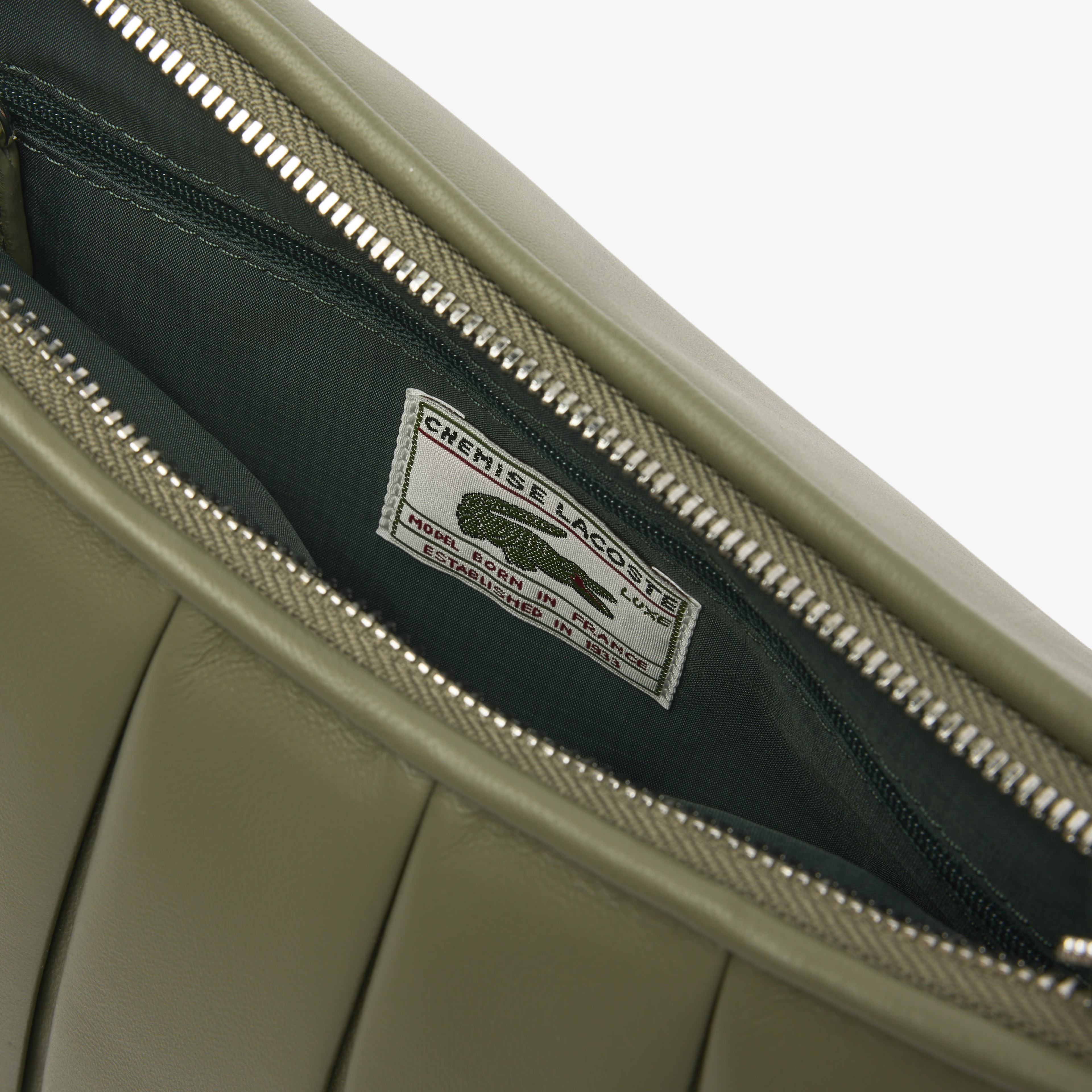 Lacoste Medium Lenglen Kadın Deri Haki Omuz Çantası