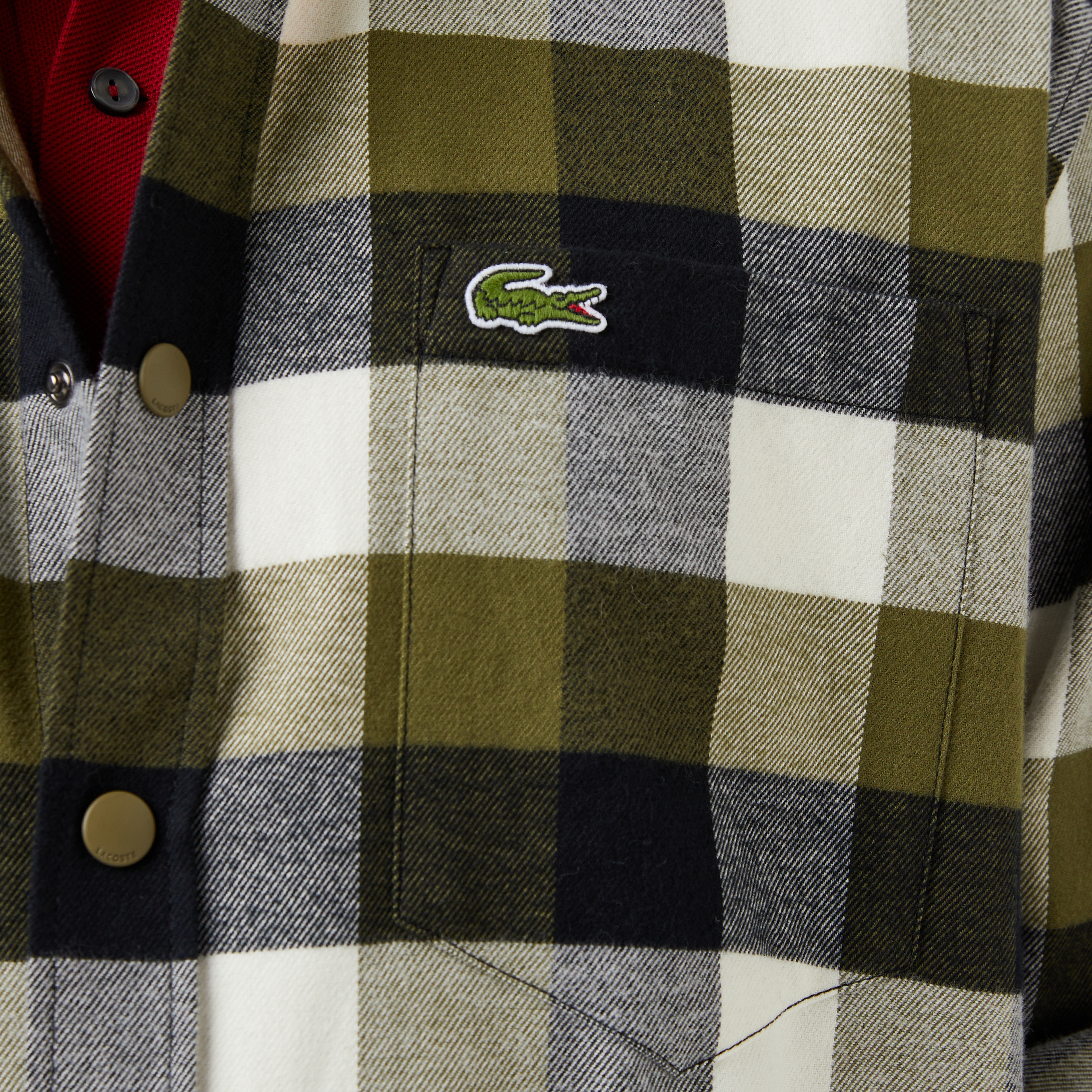 Erkek Relaxed Fit Kareli Haki Gömlek