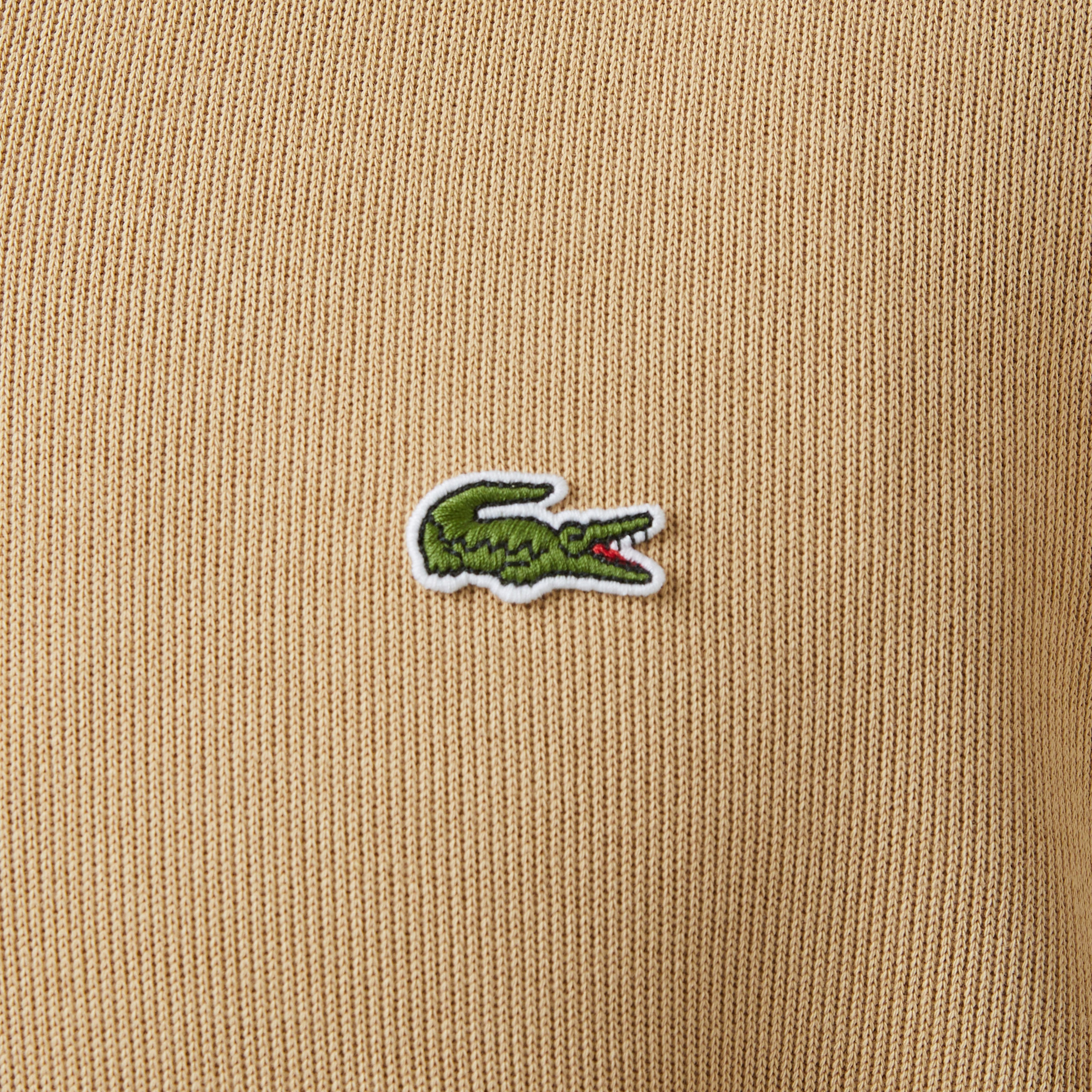 Erkek Classic Fit Yarım Fermuarlı Bej Sweatshirt