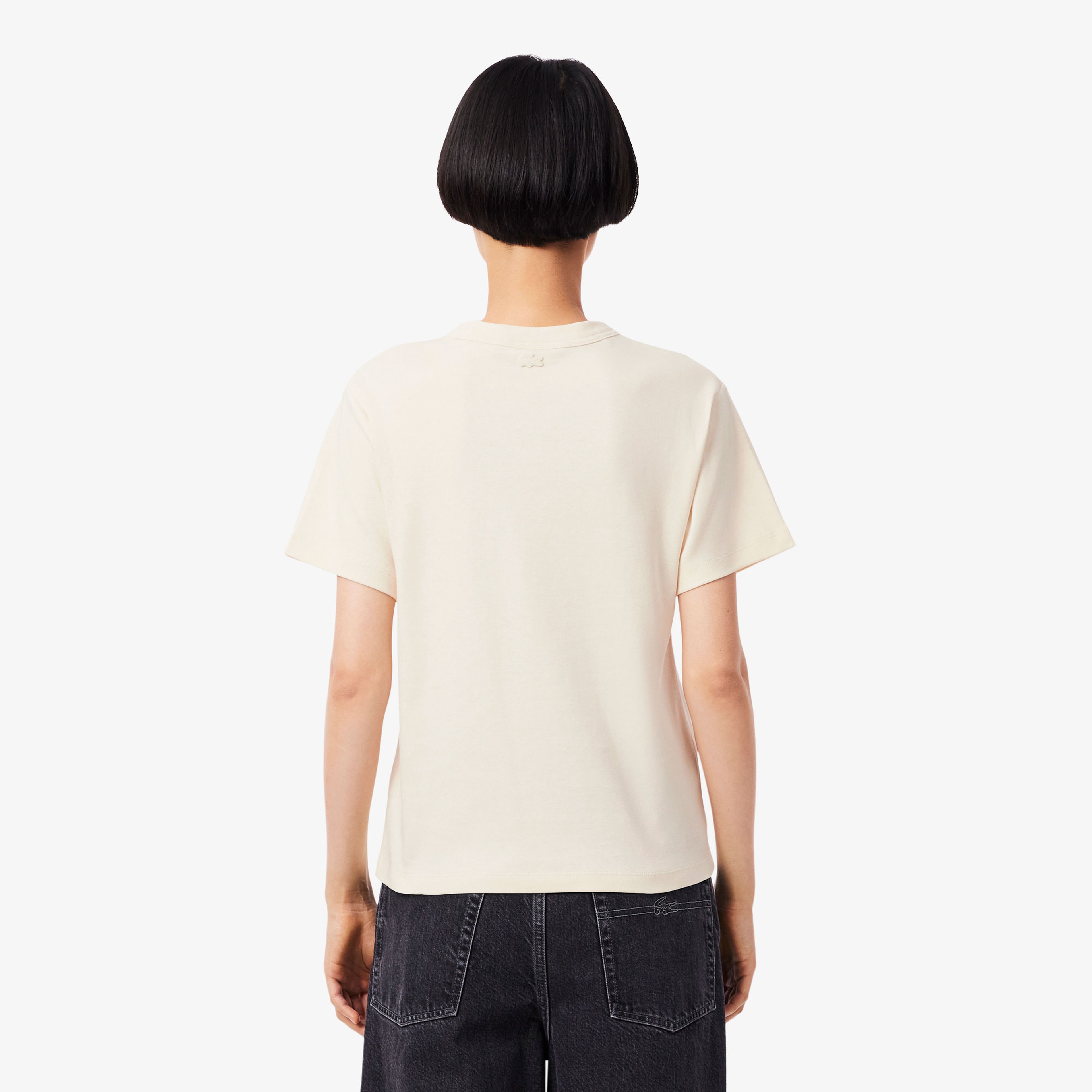 Lacoste Kadın Krem T-Shirt