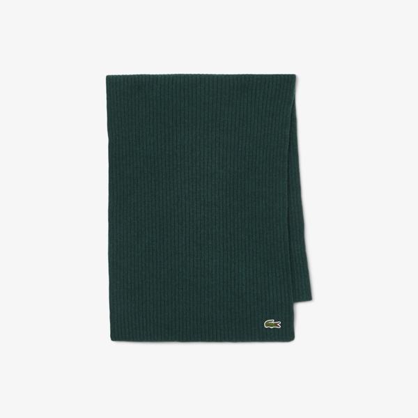 Unisex Yün Koyu Yeşil Atkı