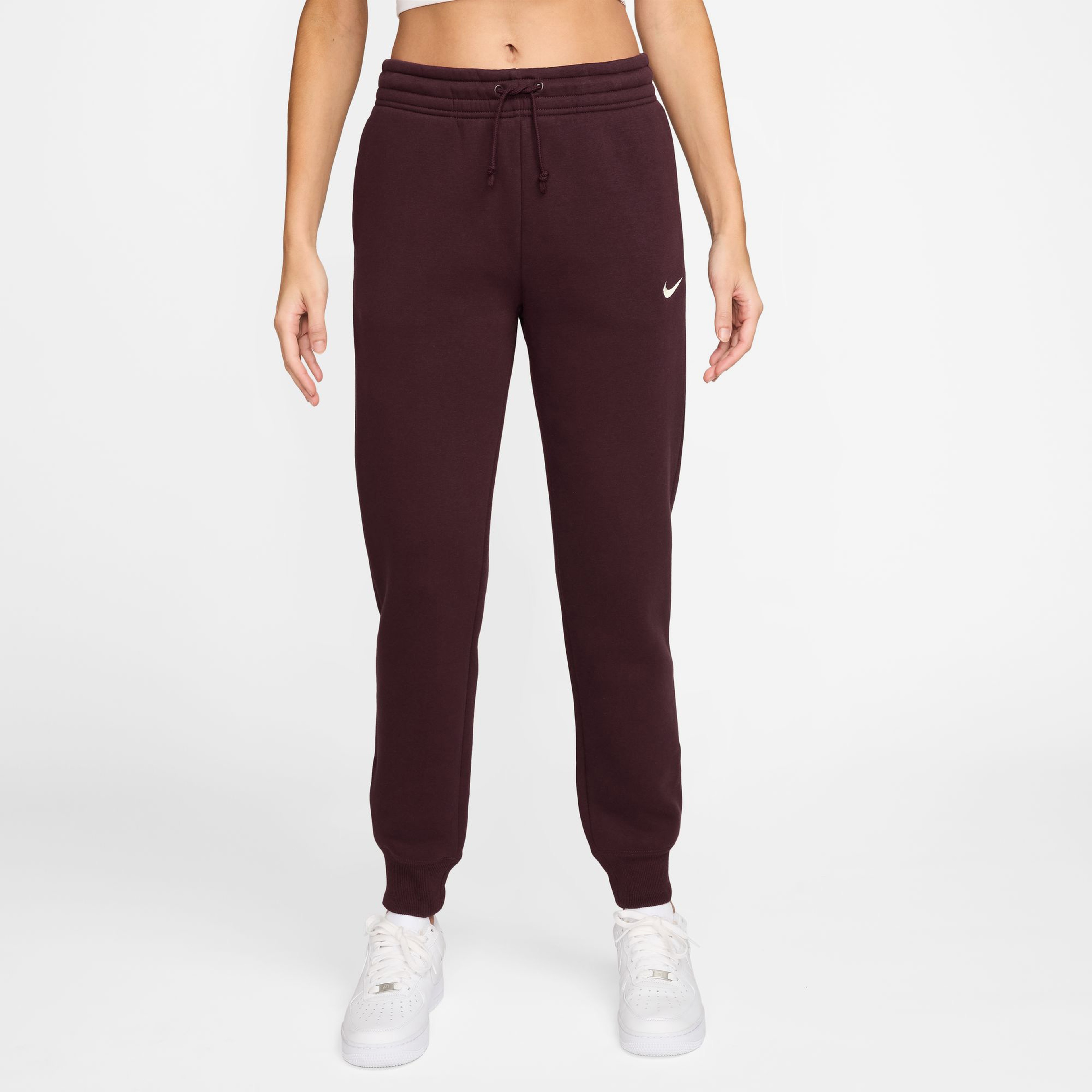 Nike Phoenix Fleece MR Kadın Bordo Eşofman Altı