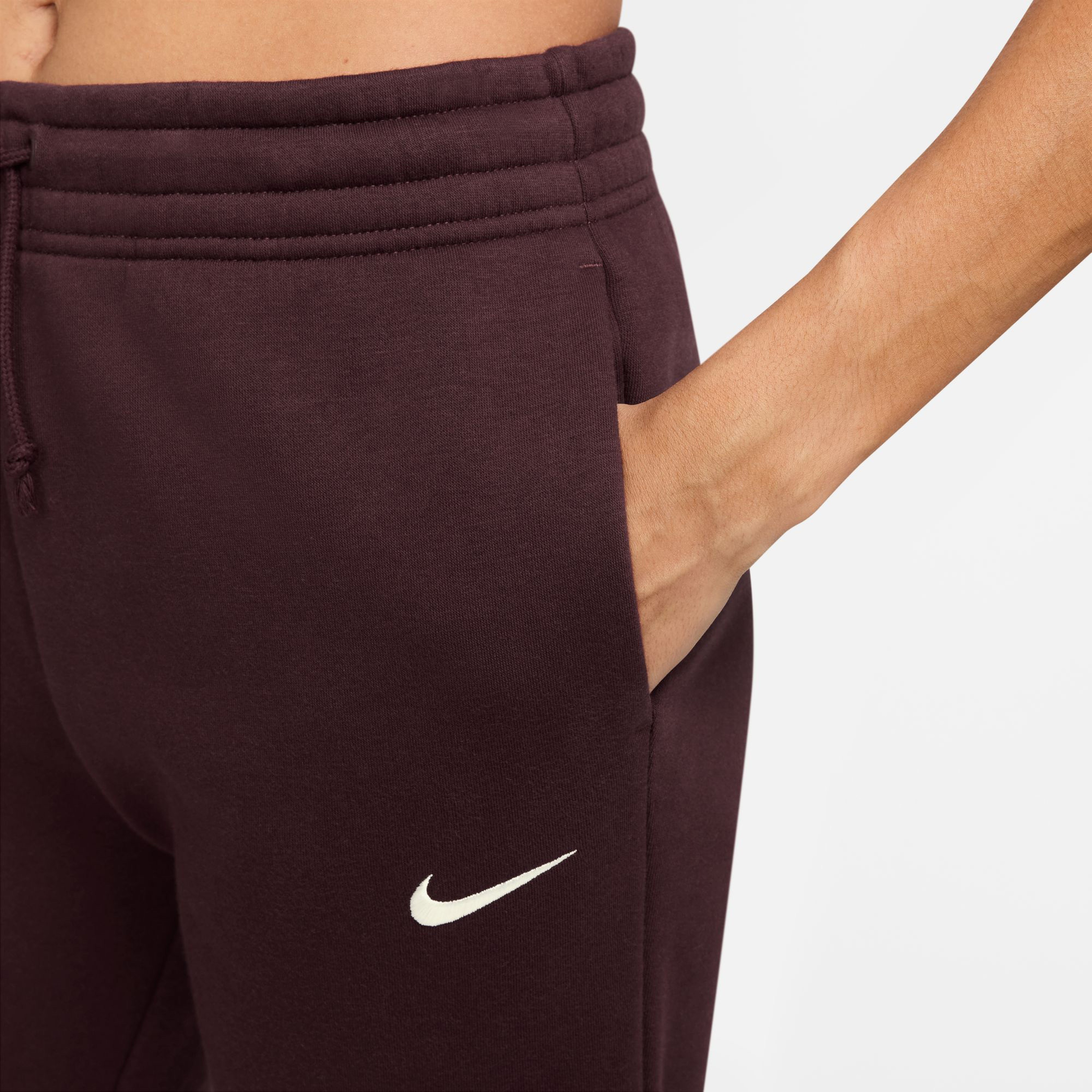 Nike Phoenix Fleece MR Kadın Bordo Eşofman Altı
