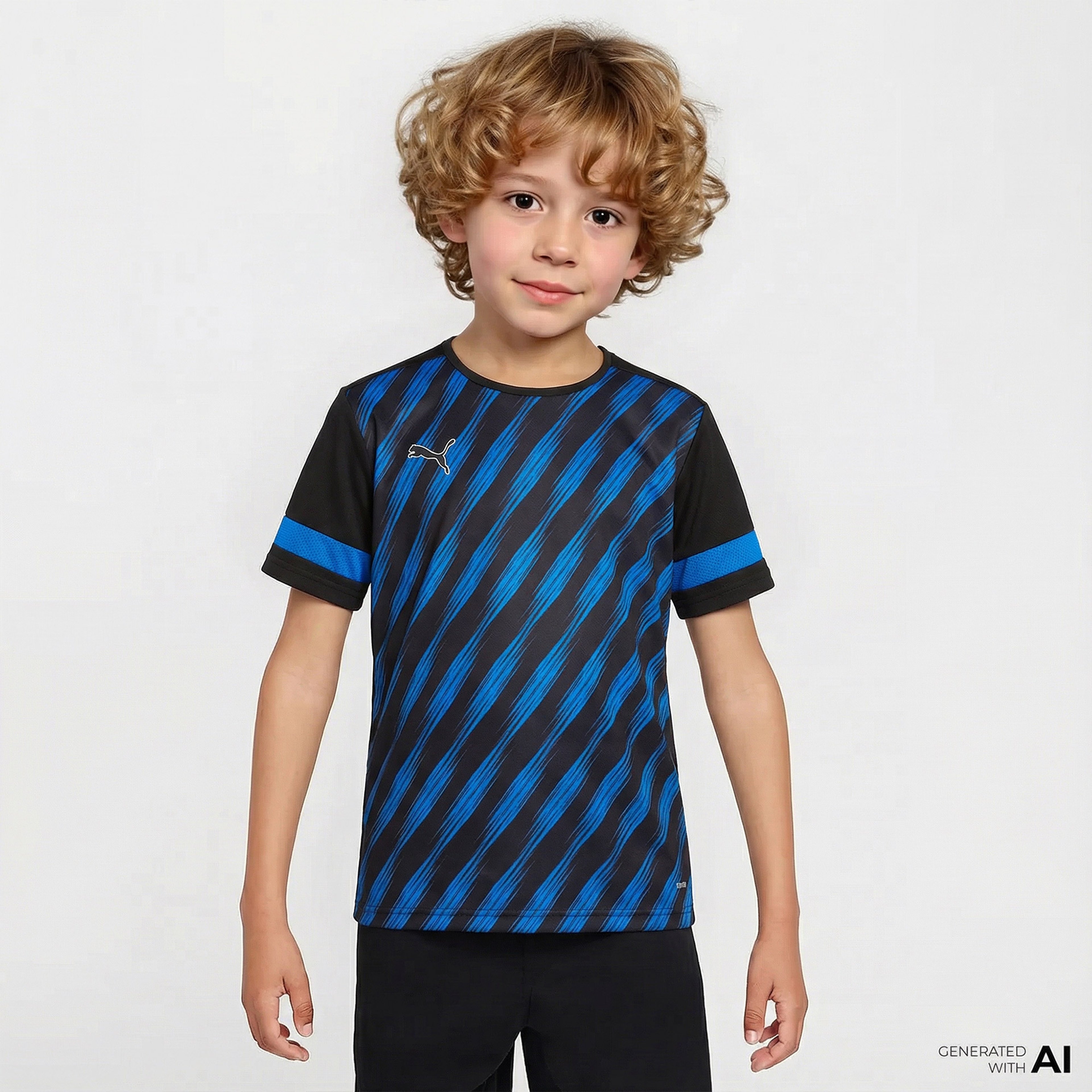 Puma Attacanto Graphic Çocuk Siyah Futbol Forması