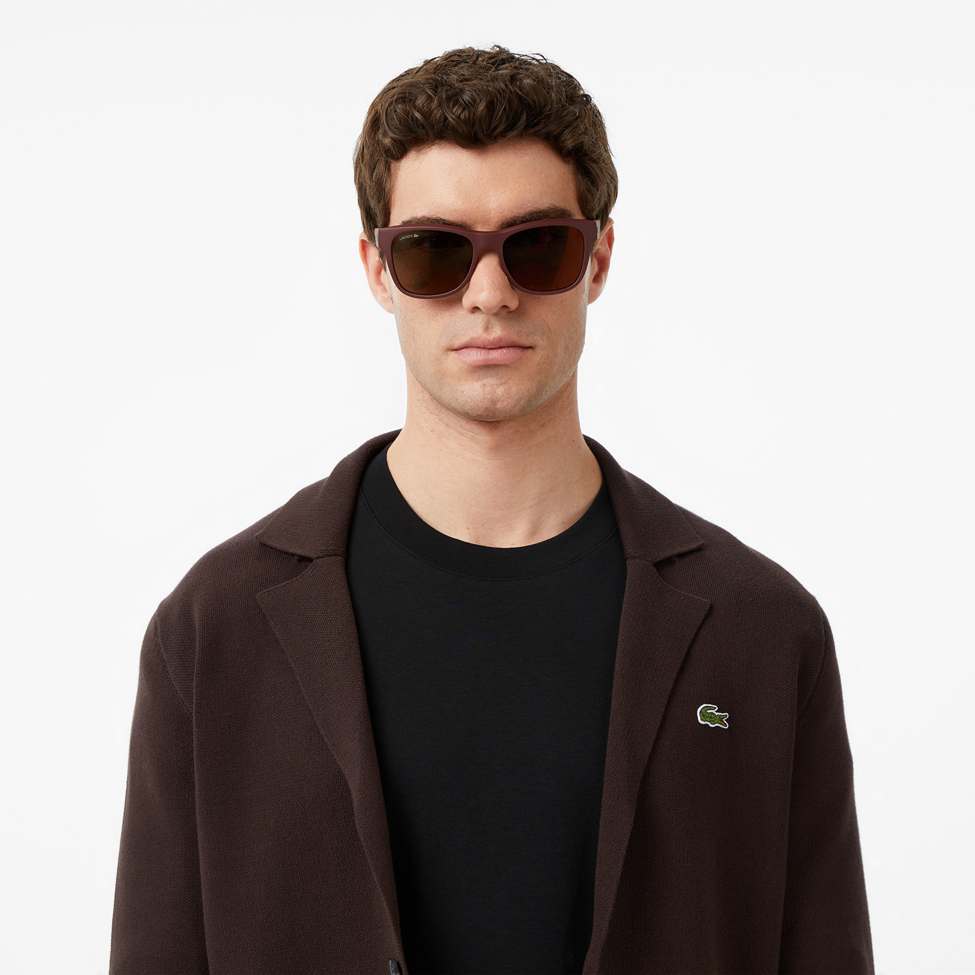 Lacoste Erkek Classic Fit V Yaka Kahverengi Kazak