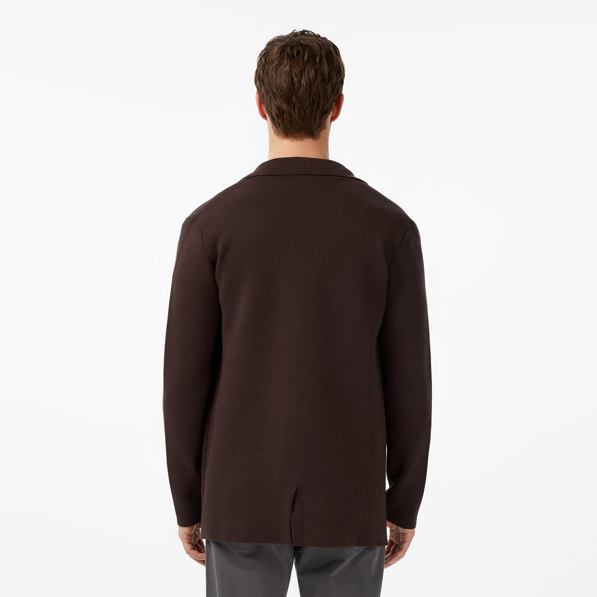 Lacoste Erkek Classic Fit V Yaka Kahverengi Kazak