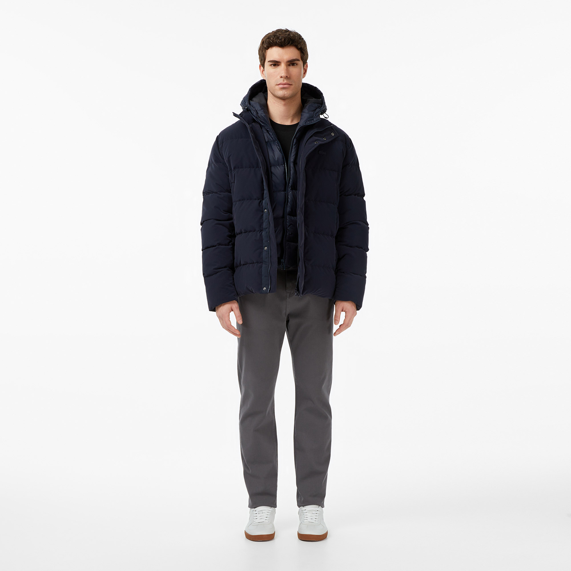 Lacoste Erkek Kapüşonlu Lacivert Mont