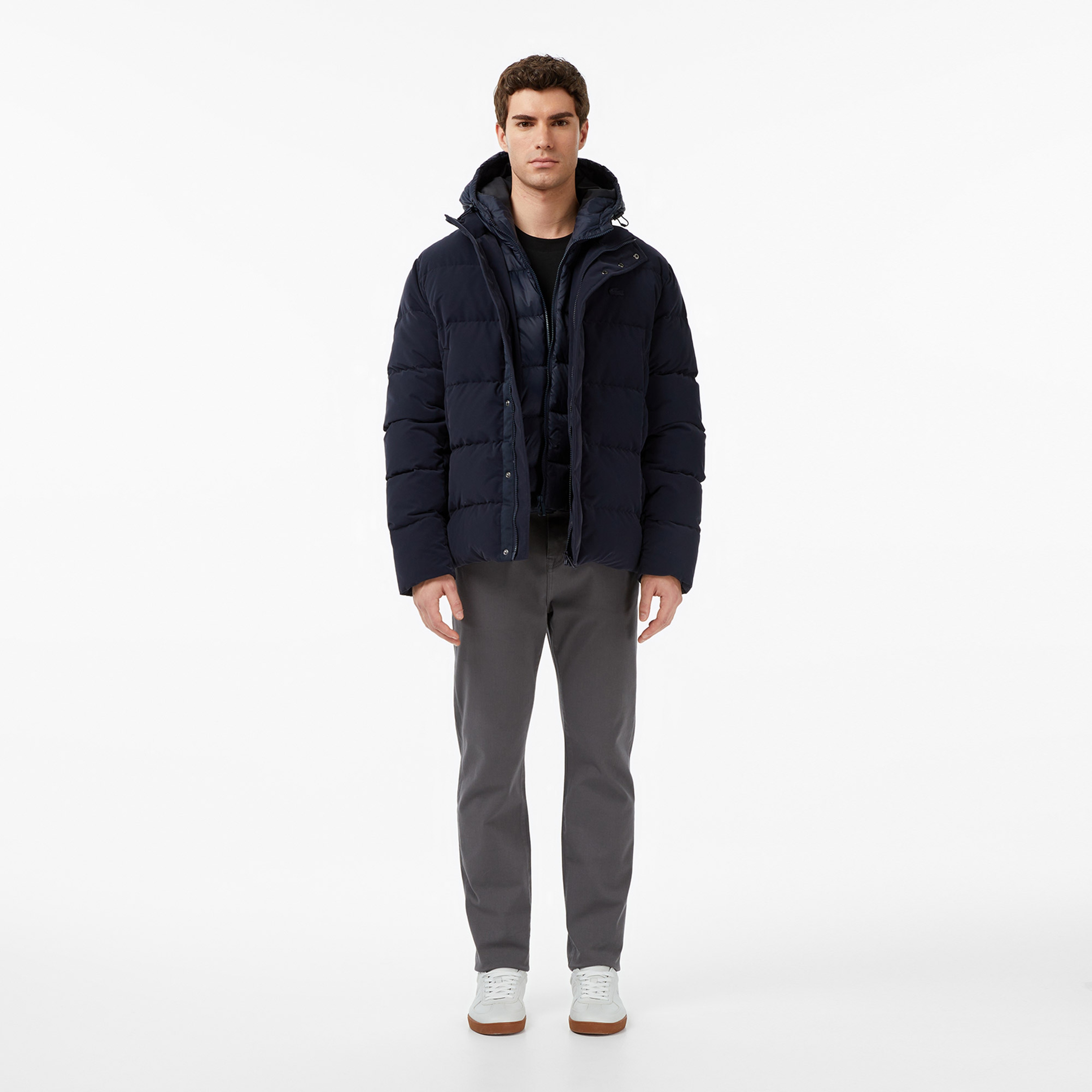 Lacoste Erkek Kapüşonlu Lacivert Mont