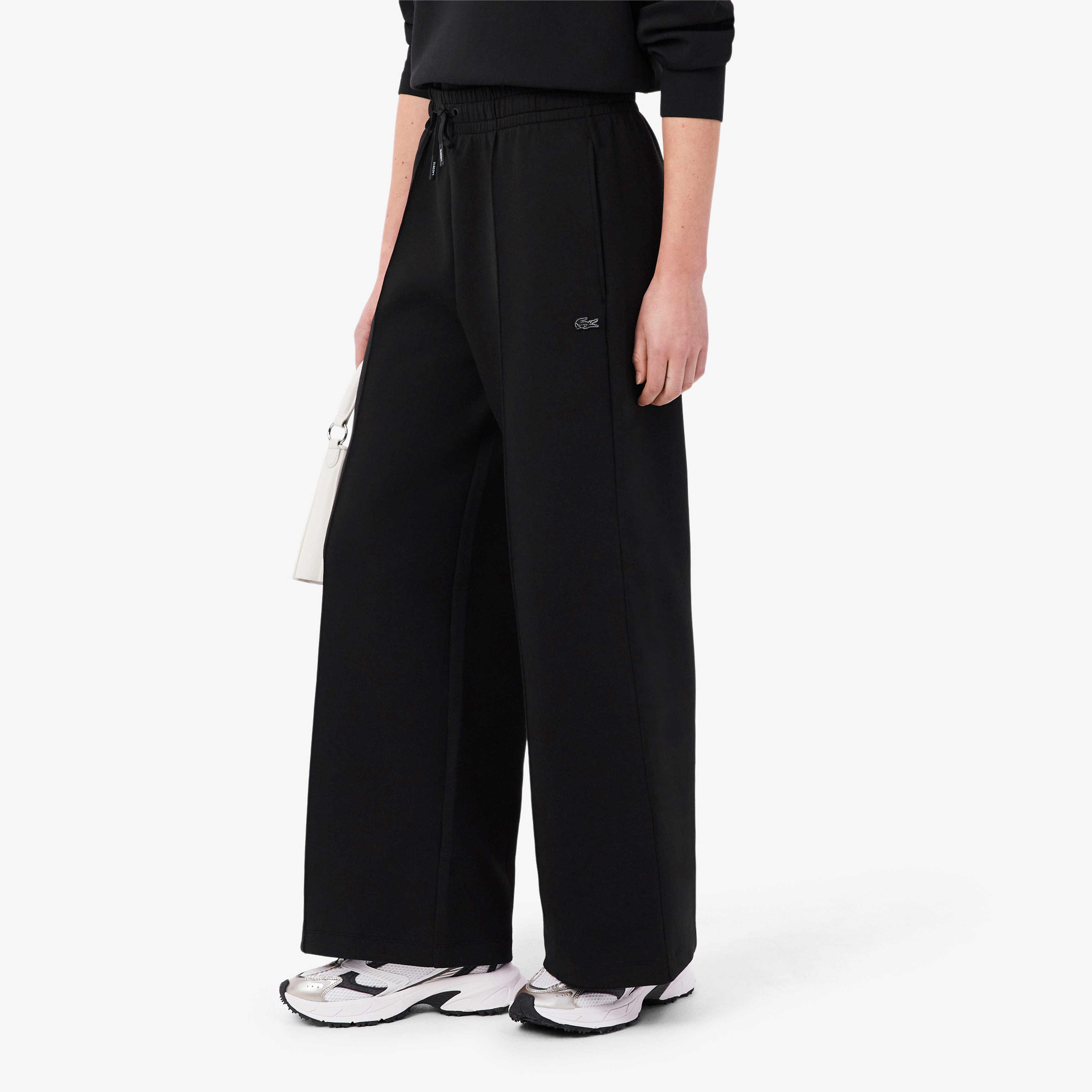 Lacoste Wide Fit Jersey Kadın Siyah Pantolon