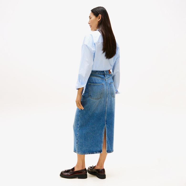 Tommy Hilfiger Denim Lana Midi Kadın Mavi Etek