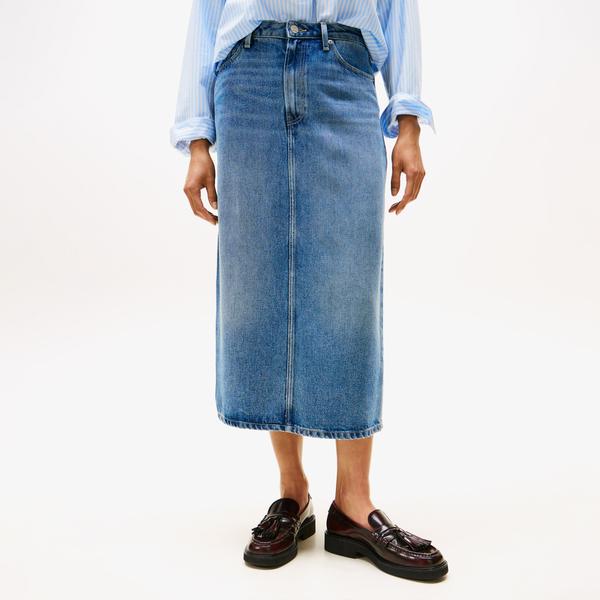 Tommy Hilfiger Denim Lana Midi Kadın Mavi Etek