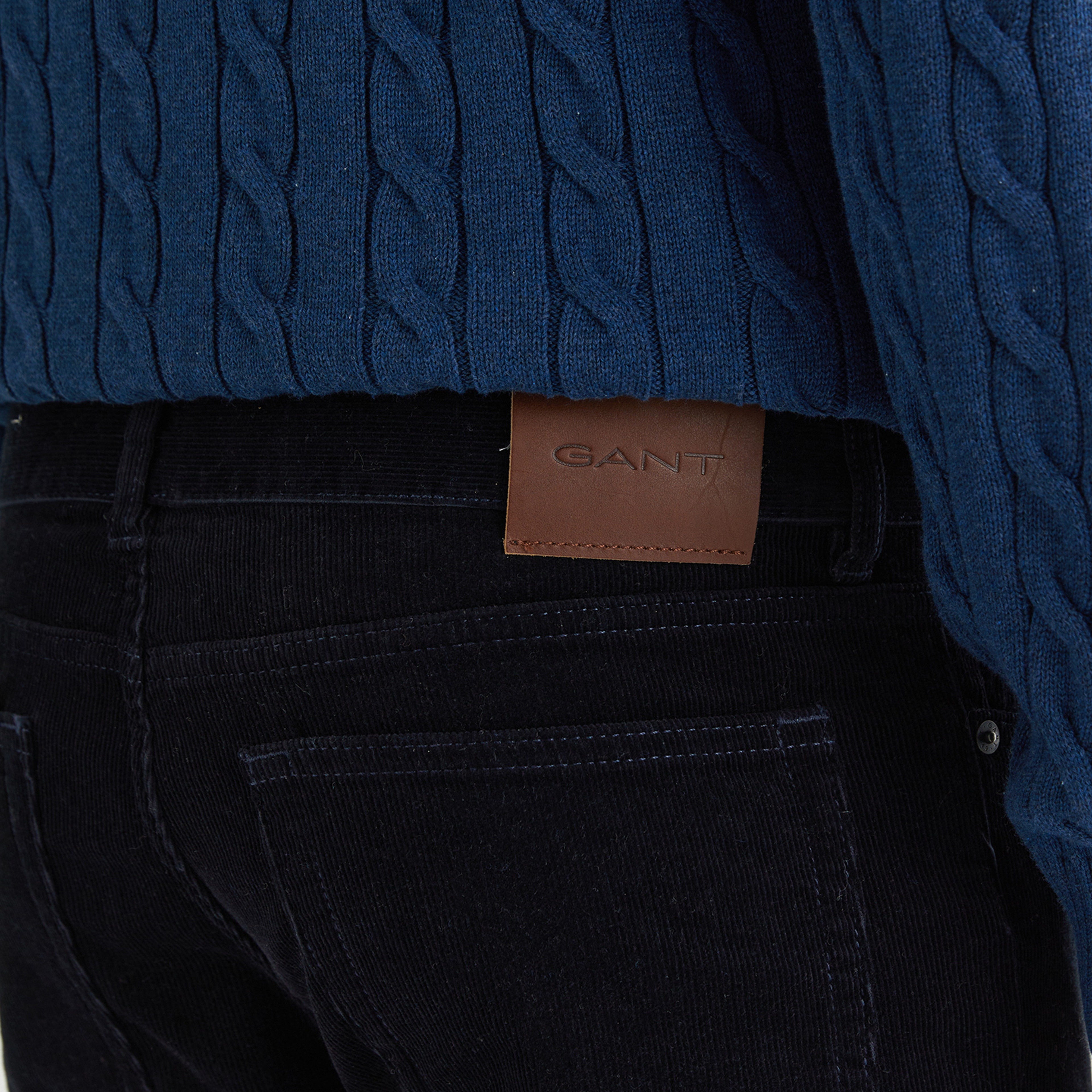 GANT Erkek Lacivert Regular Fit Kadife Pantolon