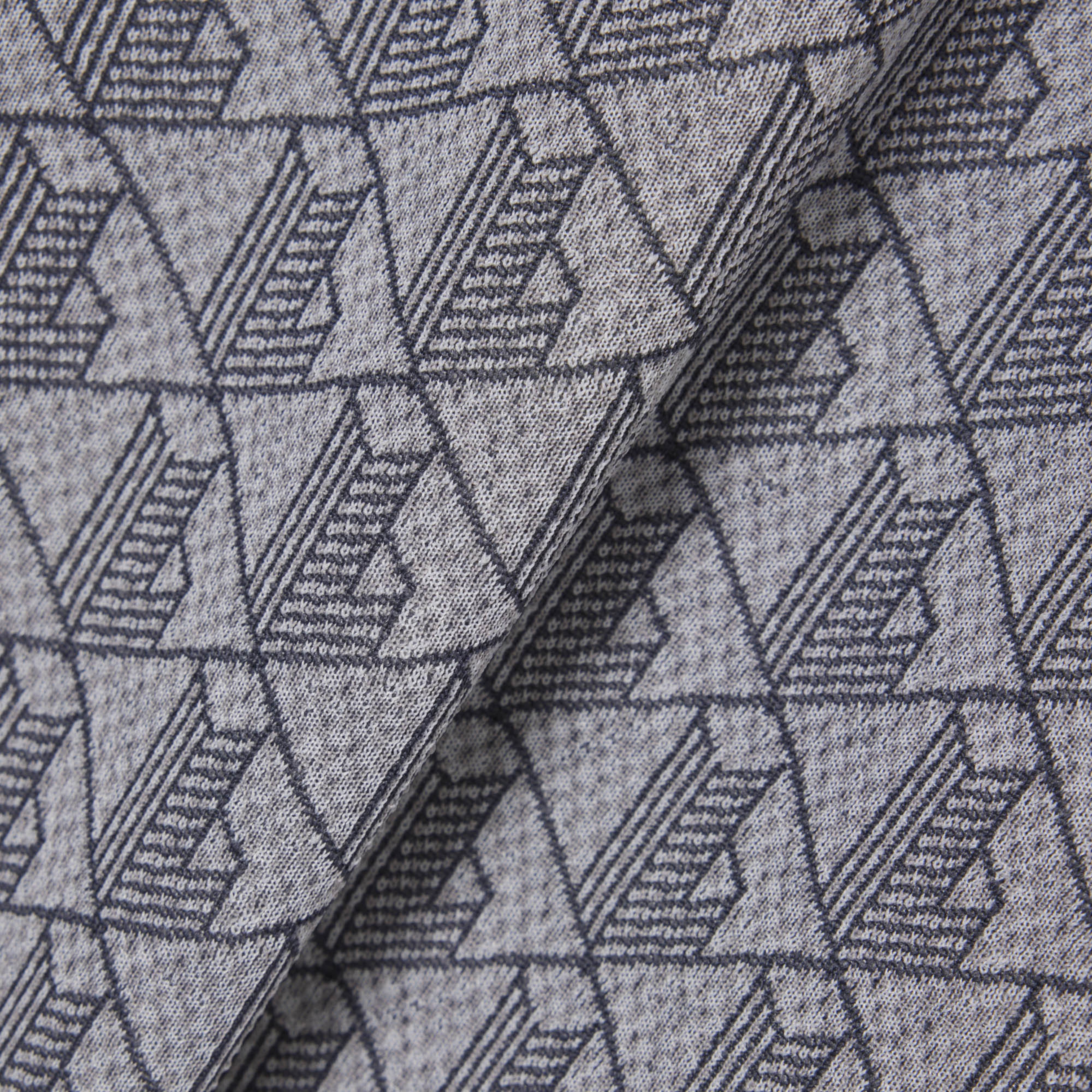 Erkek Regular Fit Fermuarlı Monogram Gri Sweatshirt