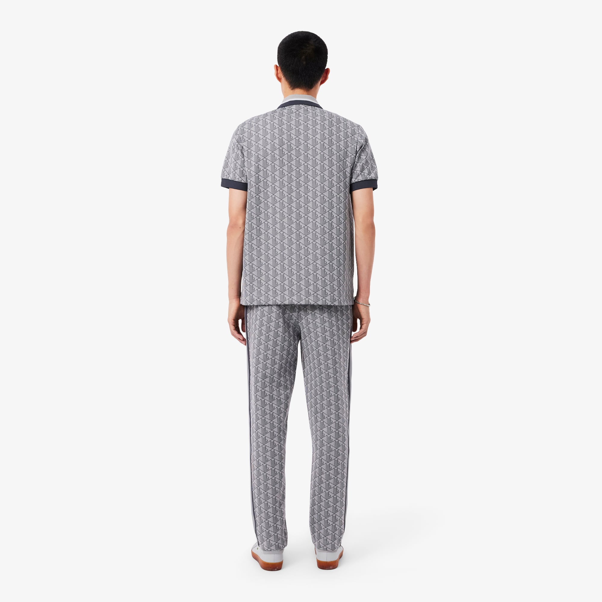 Erkek Regular Fit Monogram Gri Eşofman Altı