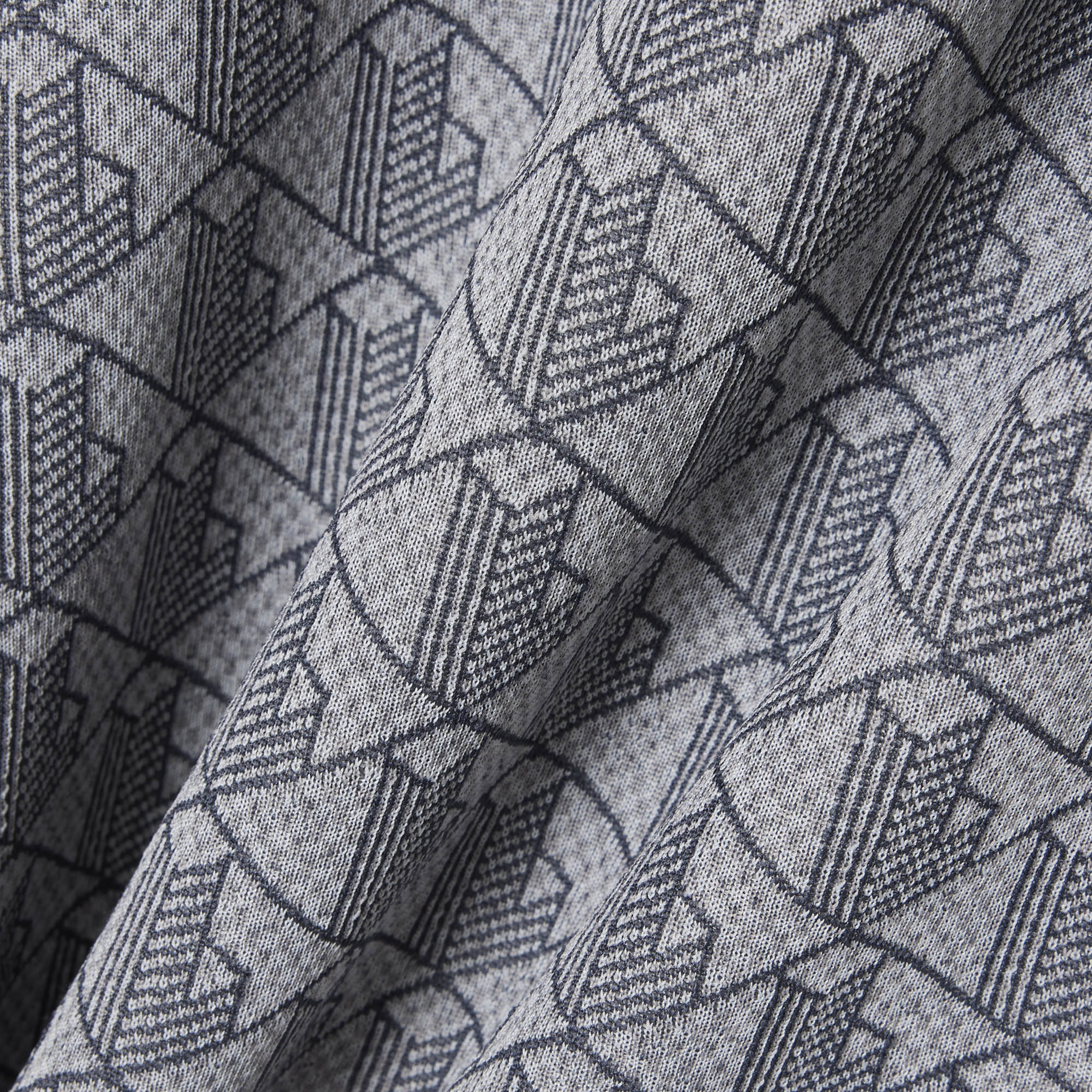 Erkek Classic Fit Monogram Gri Polo