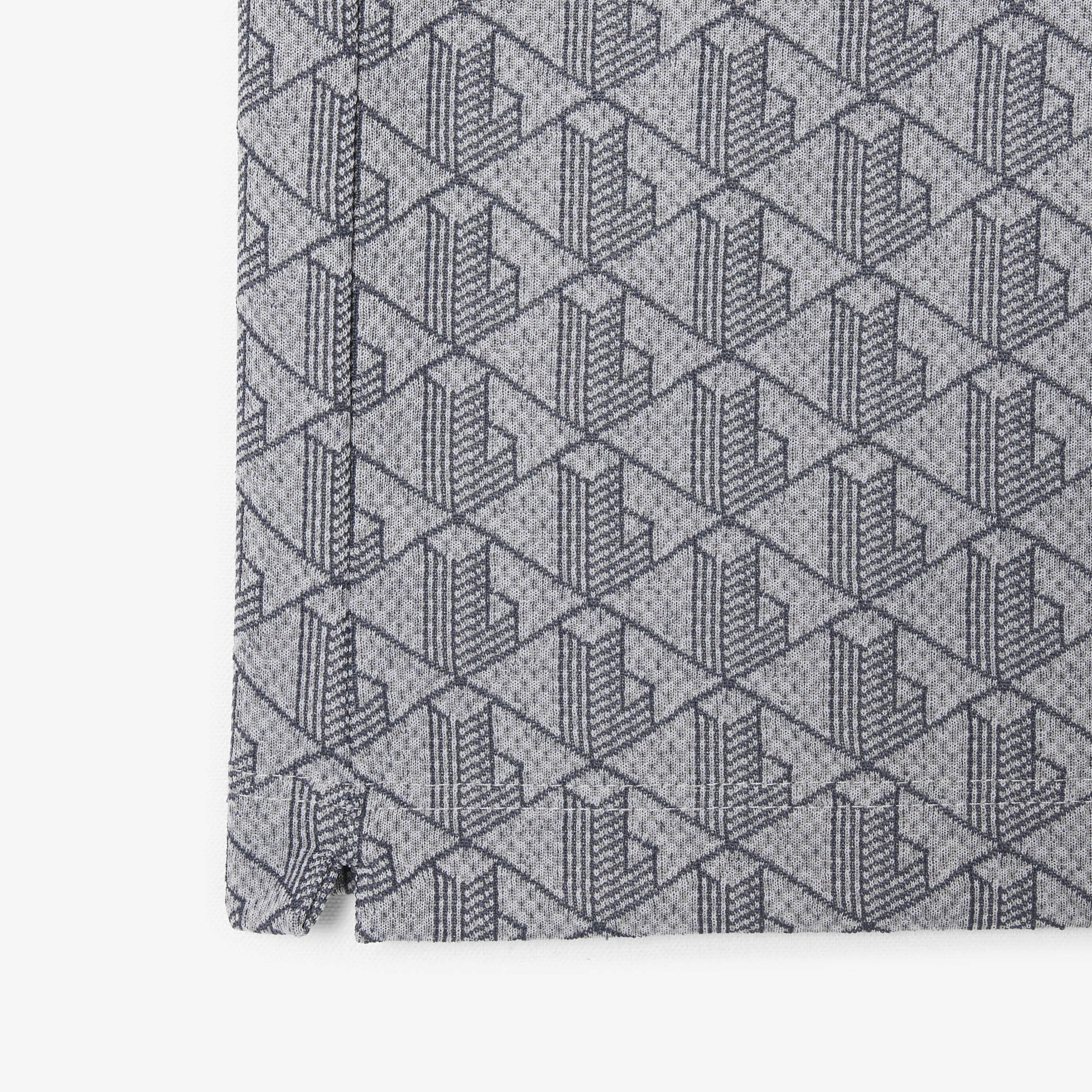 Erkek Classic Fit Monogram Gri Polo