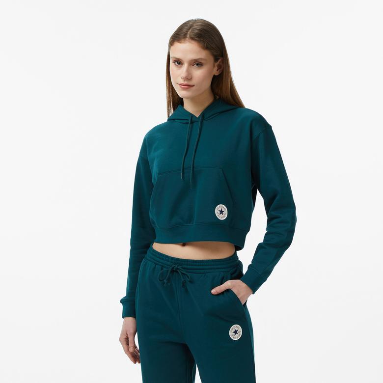 Converse Classic Kadın Yeşil Crop Sweatshirt