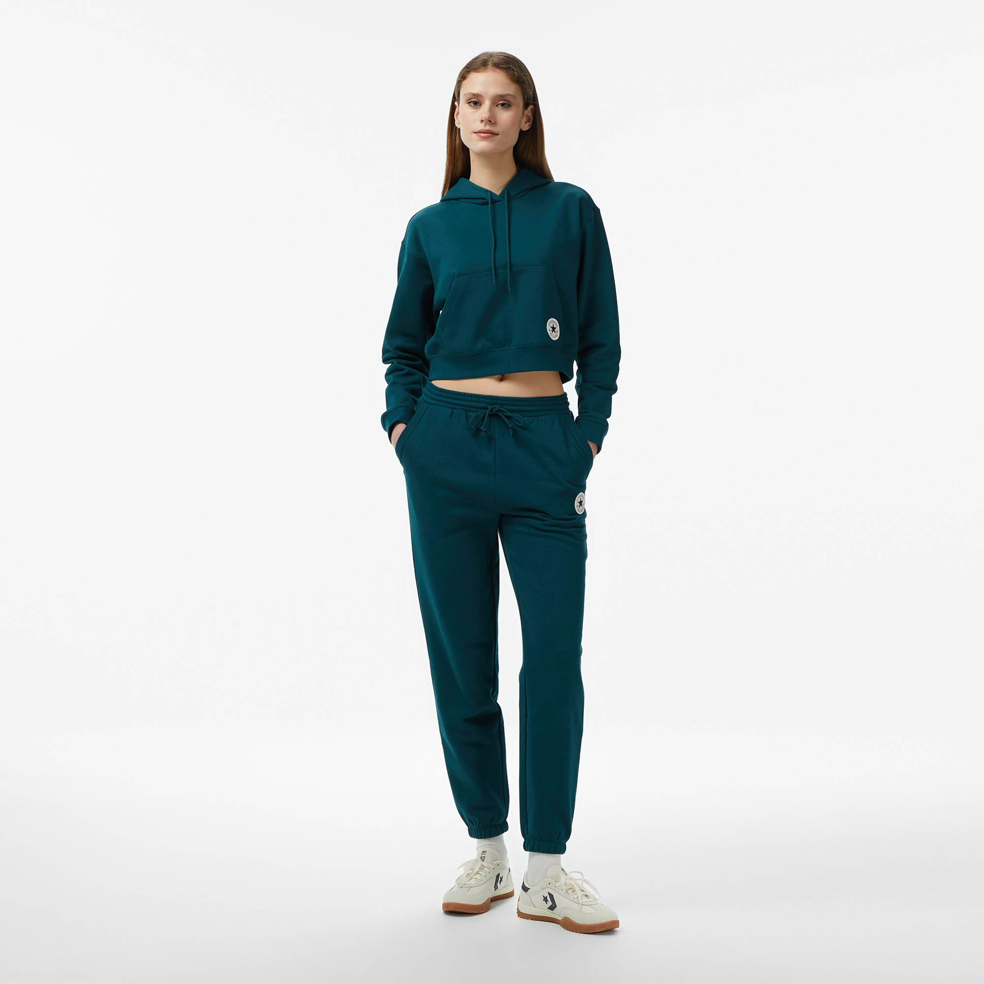 Converse Classic Kadın Yeşil Crop Sweatshirt