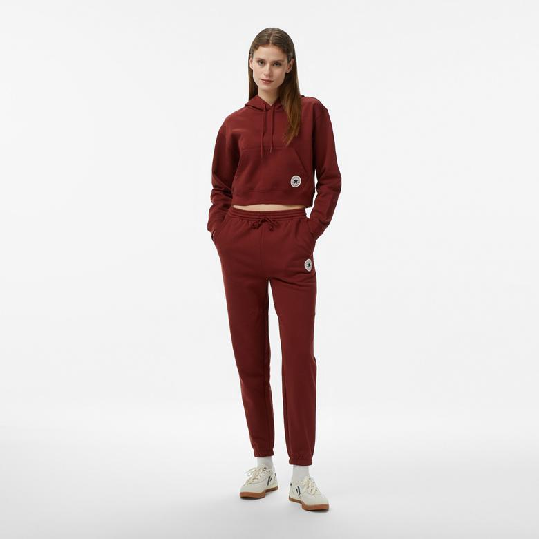 Converse Classic Kadın Bordo Crop Sweatshirt