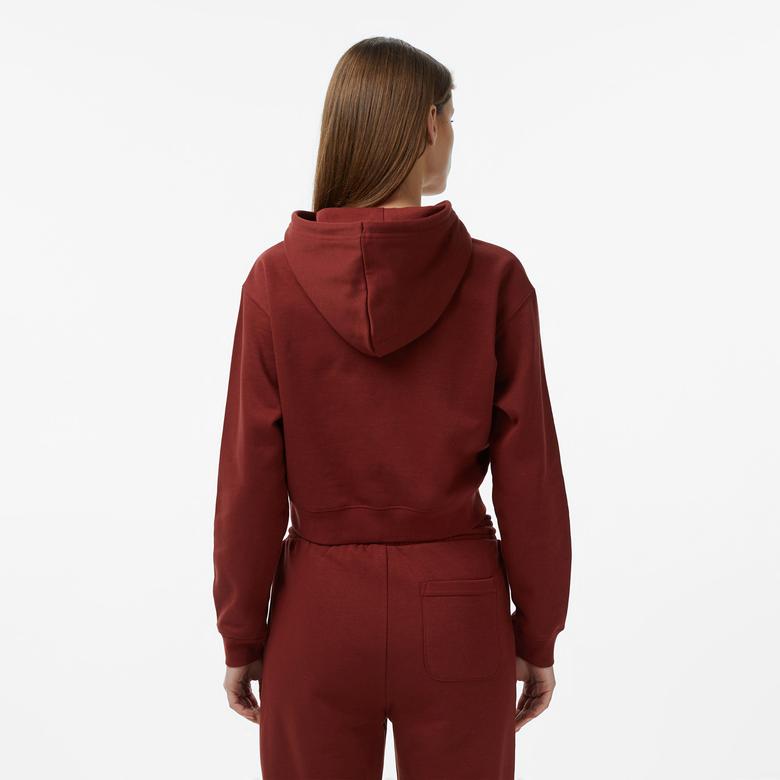Converse Classic Kadın Bordo Crop Sweatshirt