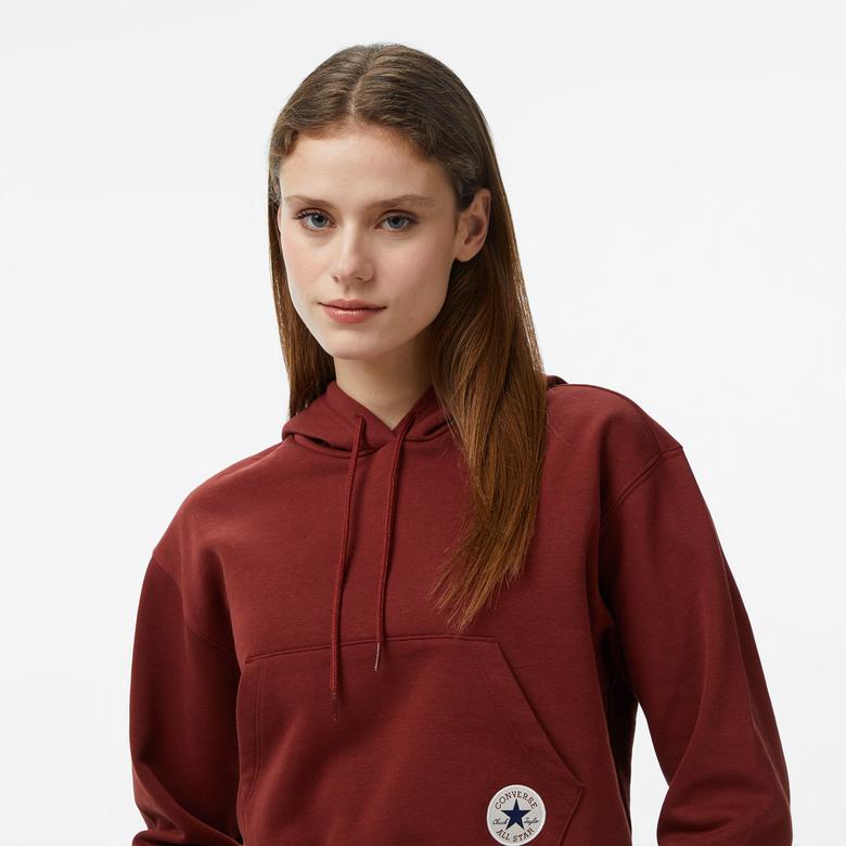Converse Classic Kadın Bordo Crop Sweatshirt