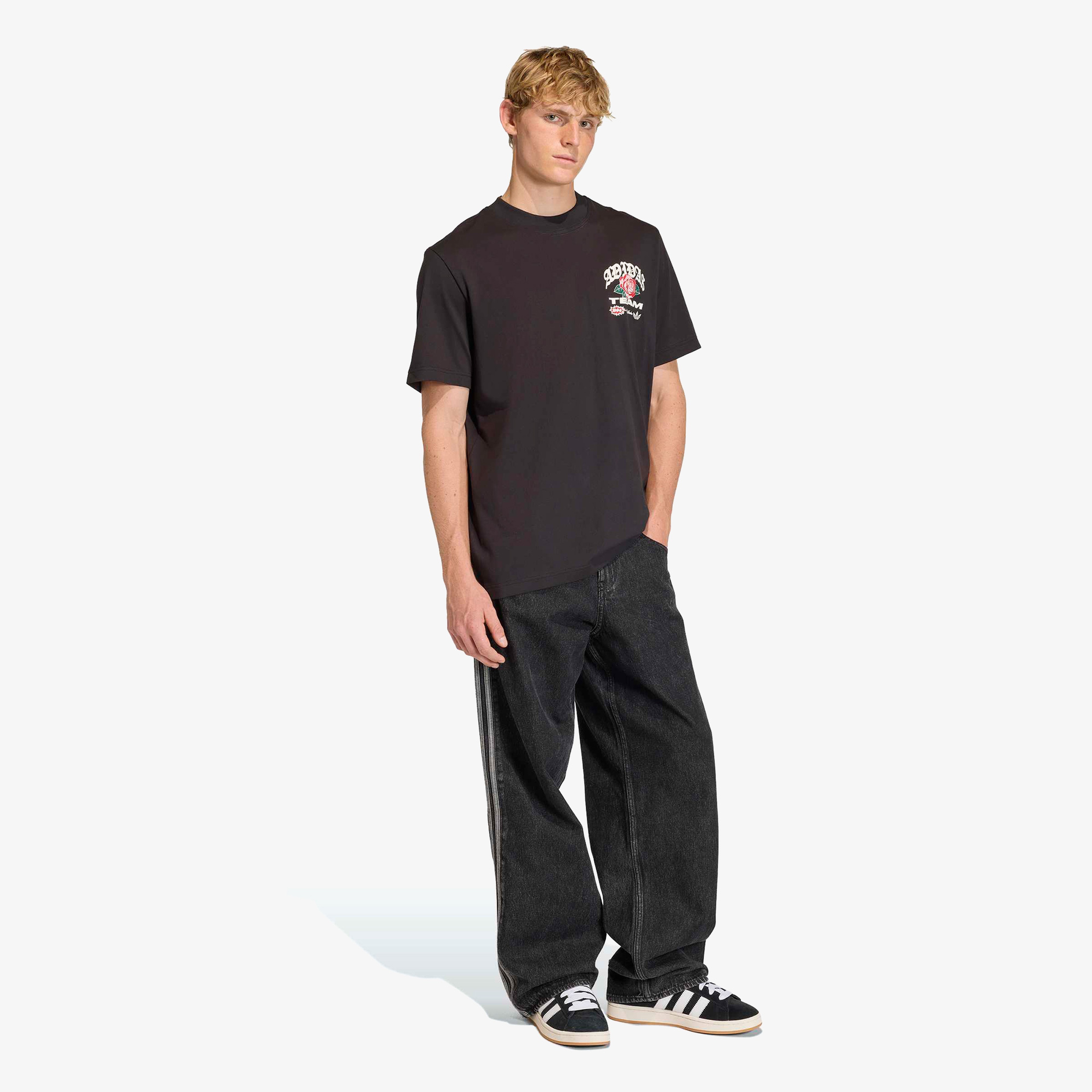 adidas Gfx Roses Erkek Siyah T-Shirt