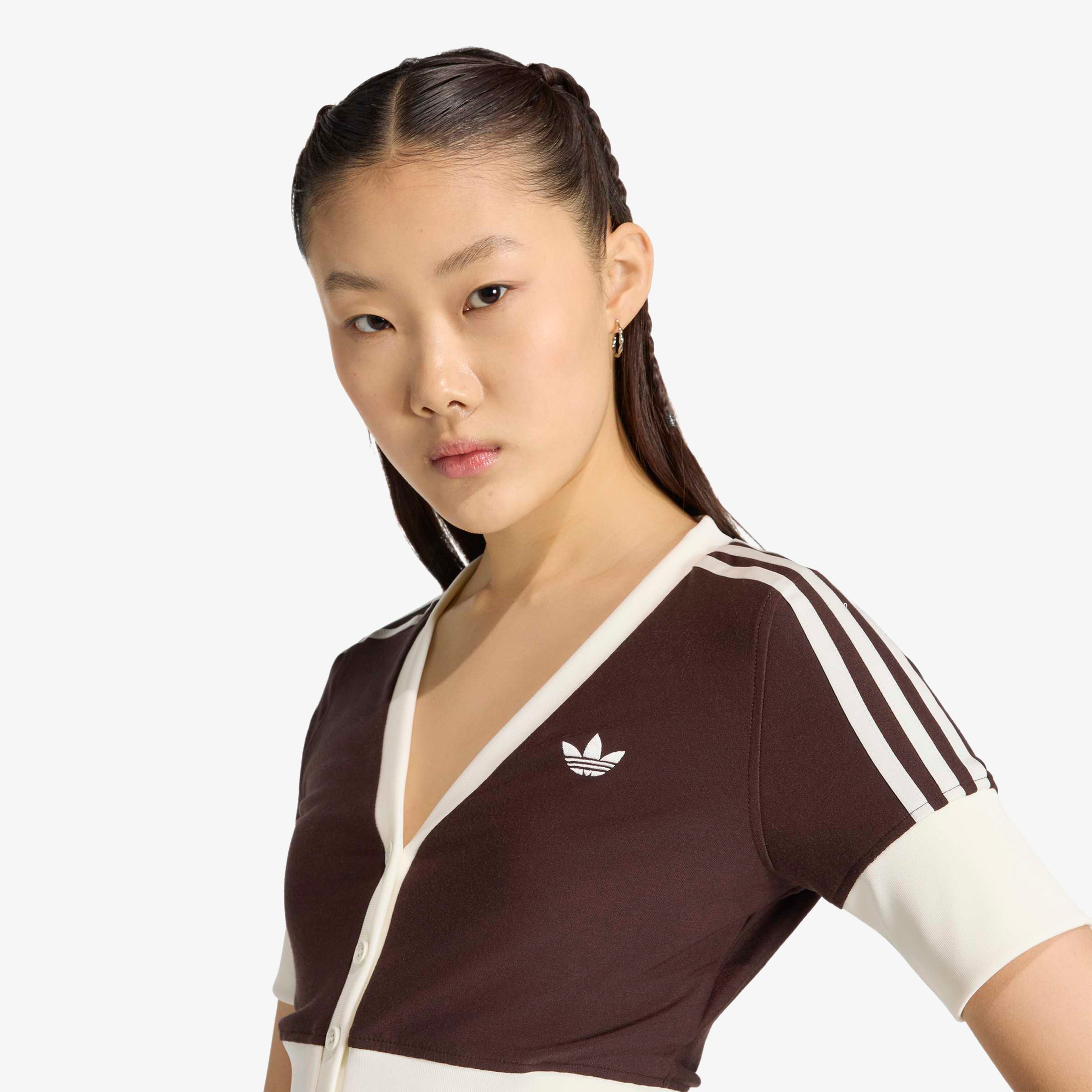 adidas V-Neck Kadın Kahverengi Gömlek