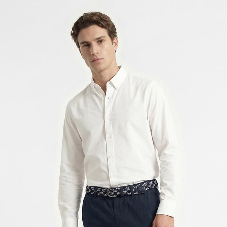Nautica Erkek Beyaz Regular Fit Gömlek