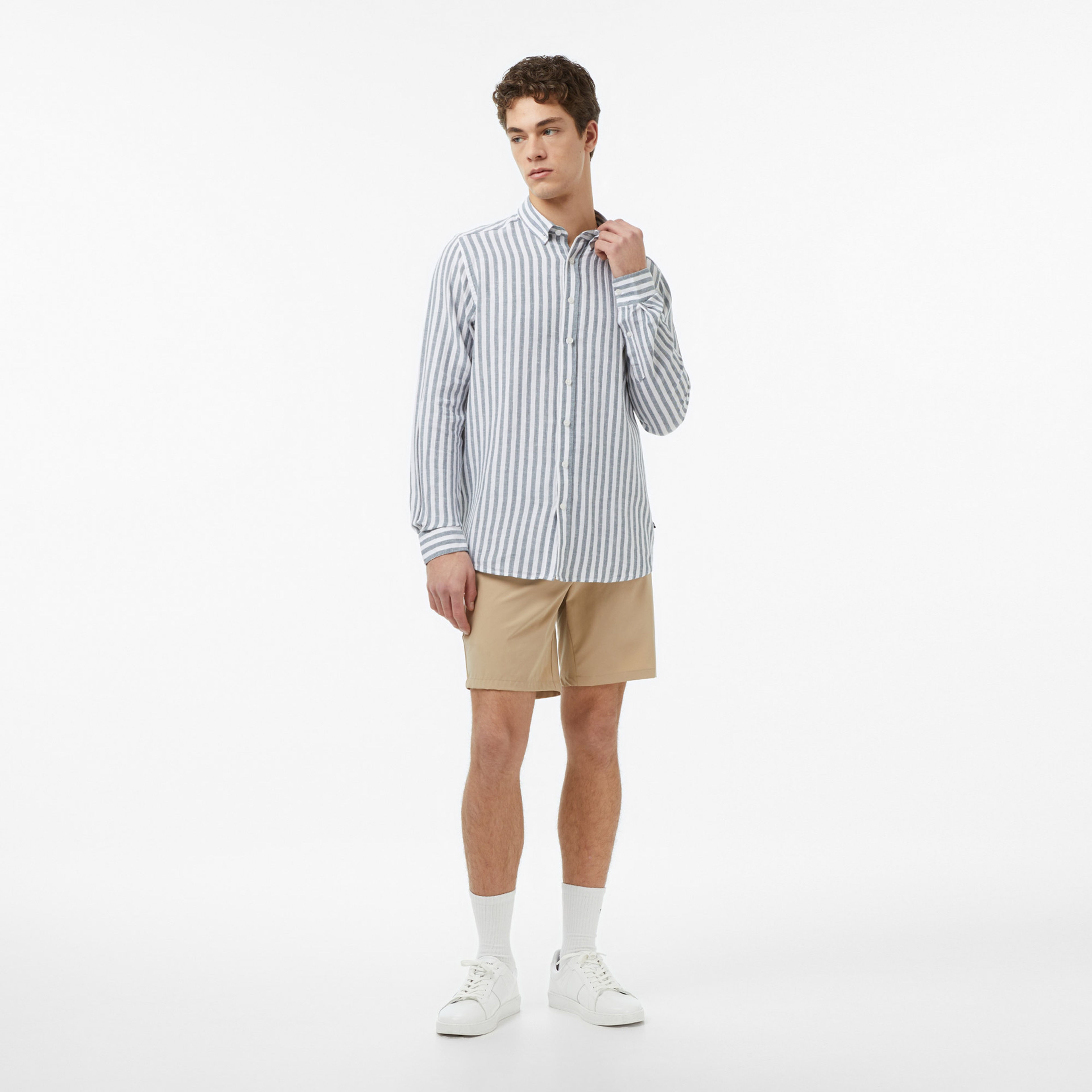 Nautica Erkek Yeşil Regular Fit Çizgili Gömlek