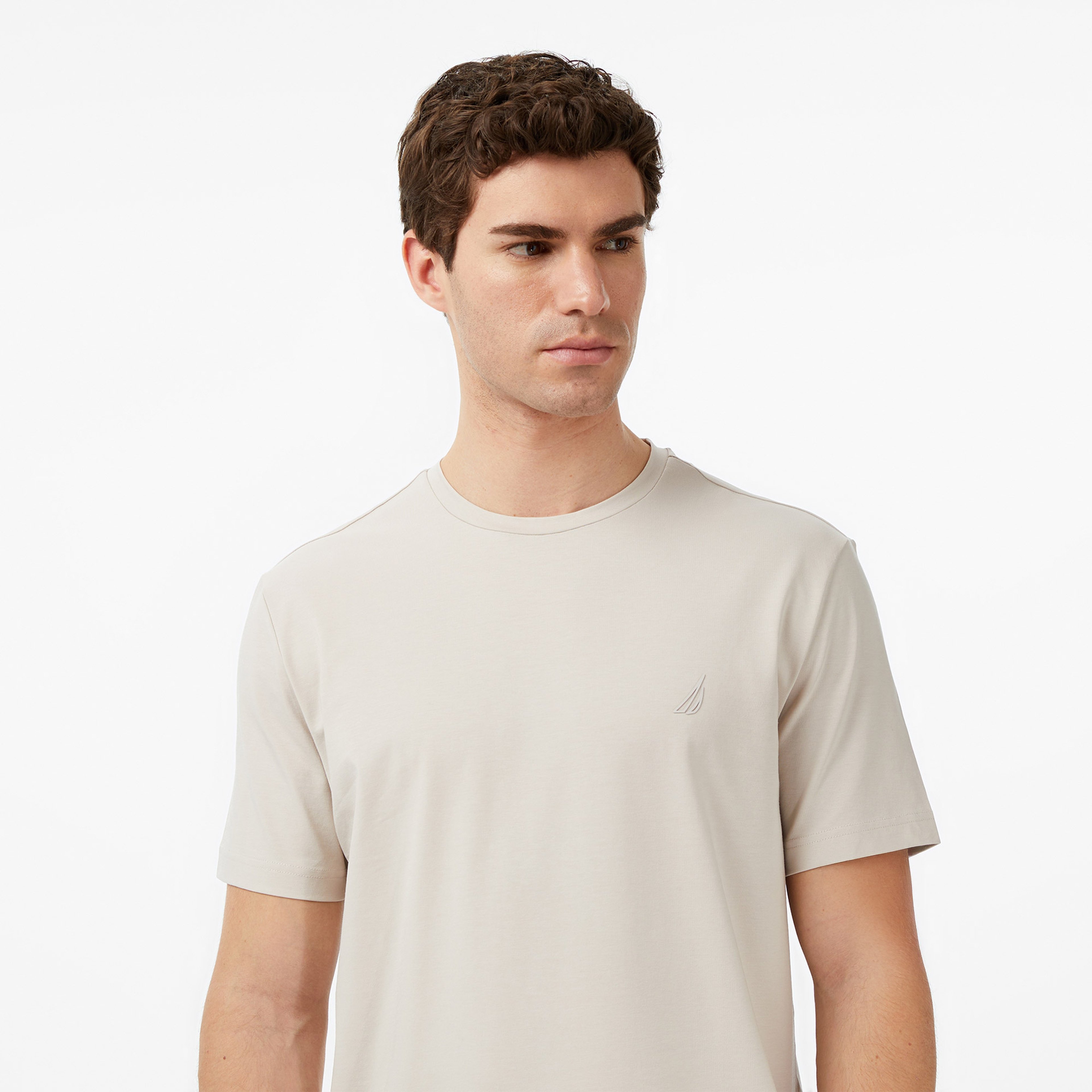 Nautica Erkek Bej Regular Fit T-Shirt
