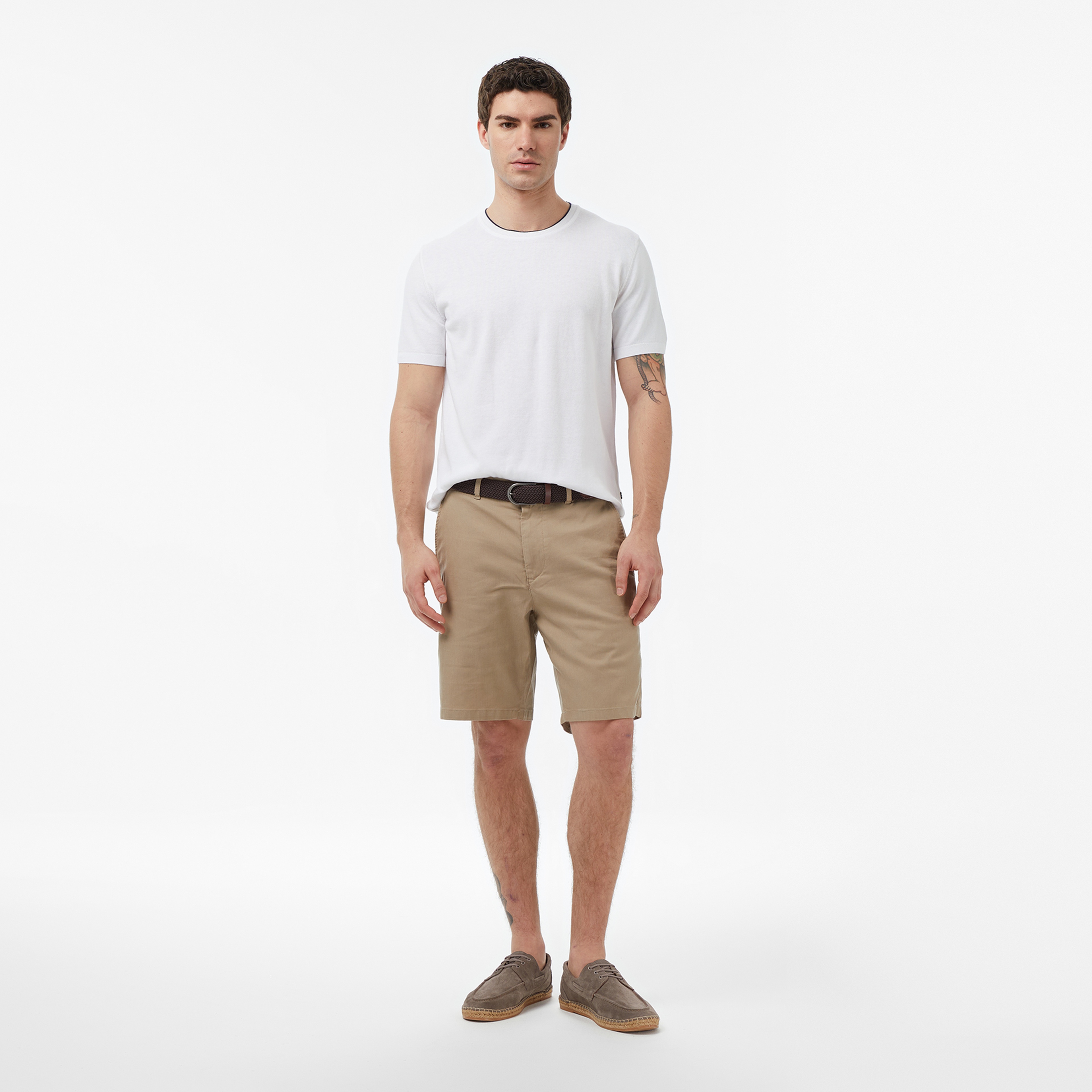 Nautica Erkek Beyaz Regular Fit Kısa Kollu Triko