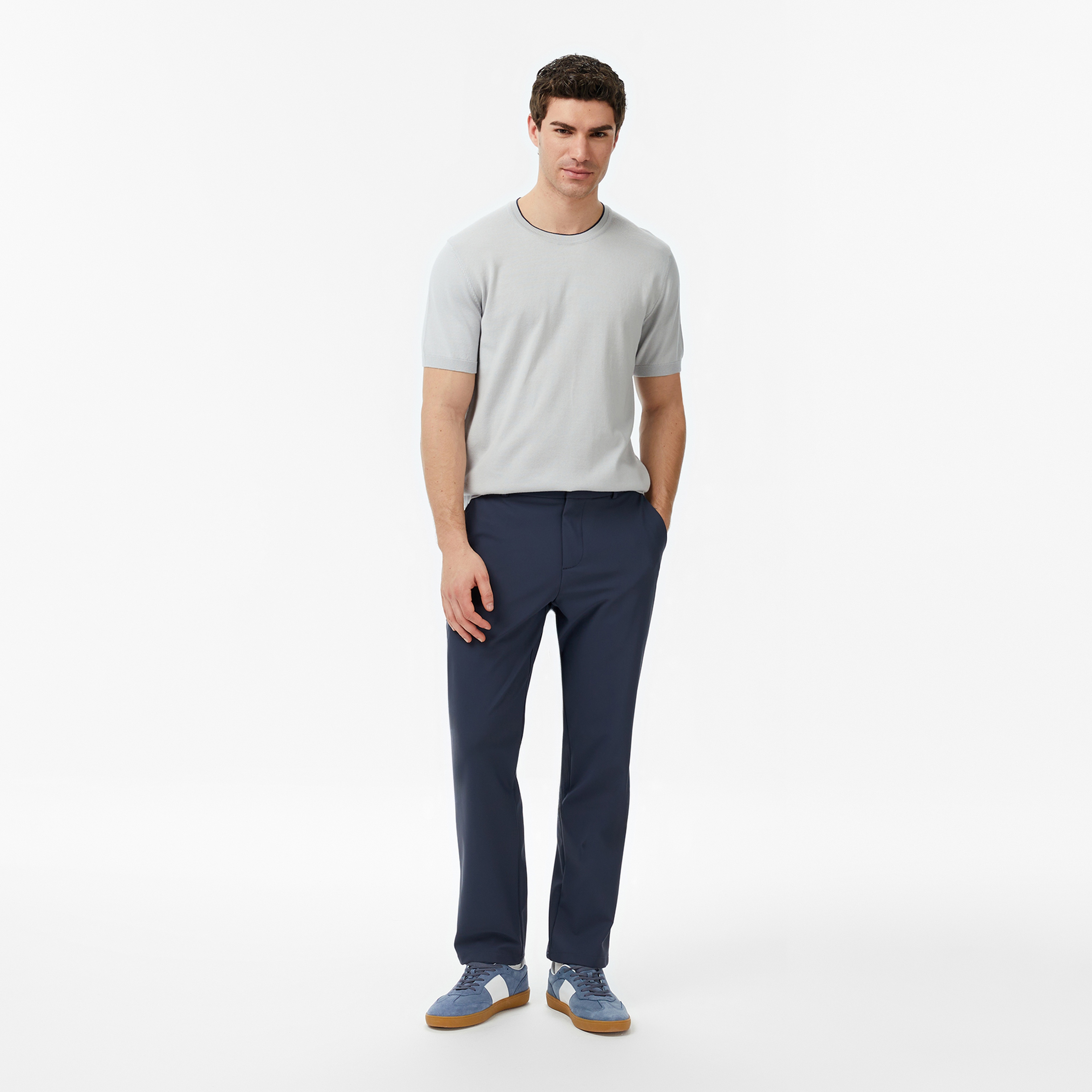 Nautica Erkek Gri Regular Fit Kısa Kollu Triko