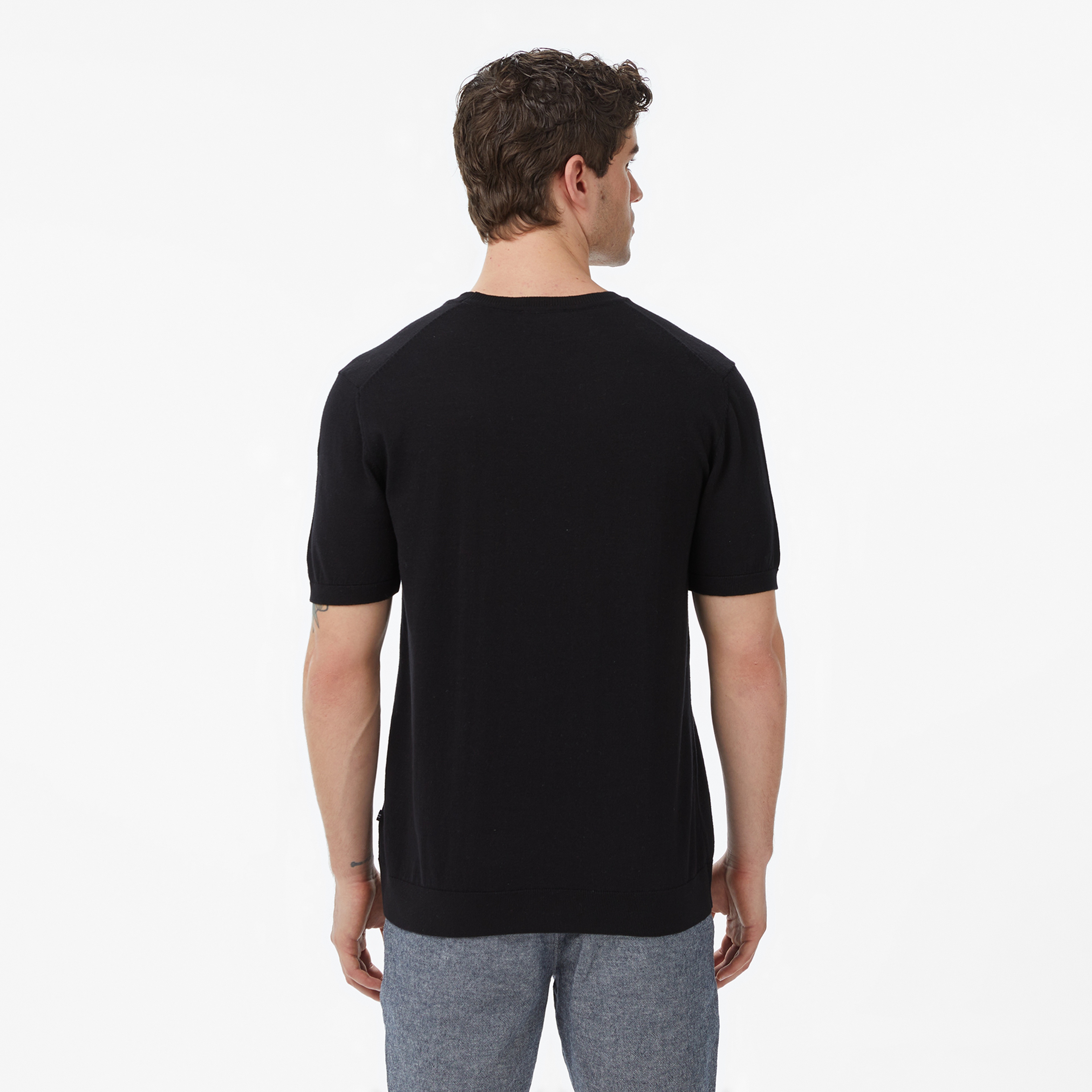 Nautica Erkek Siyah Regular Fit Kısa Kollu Triko