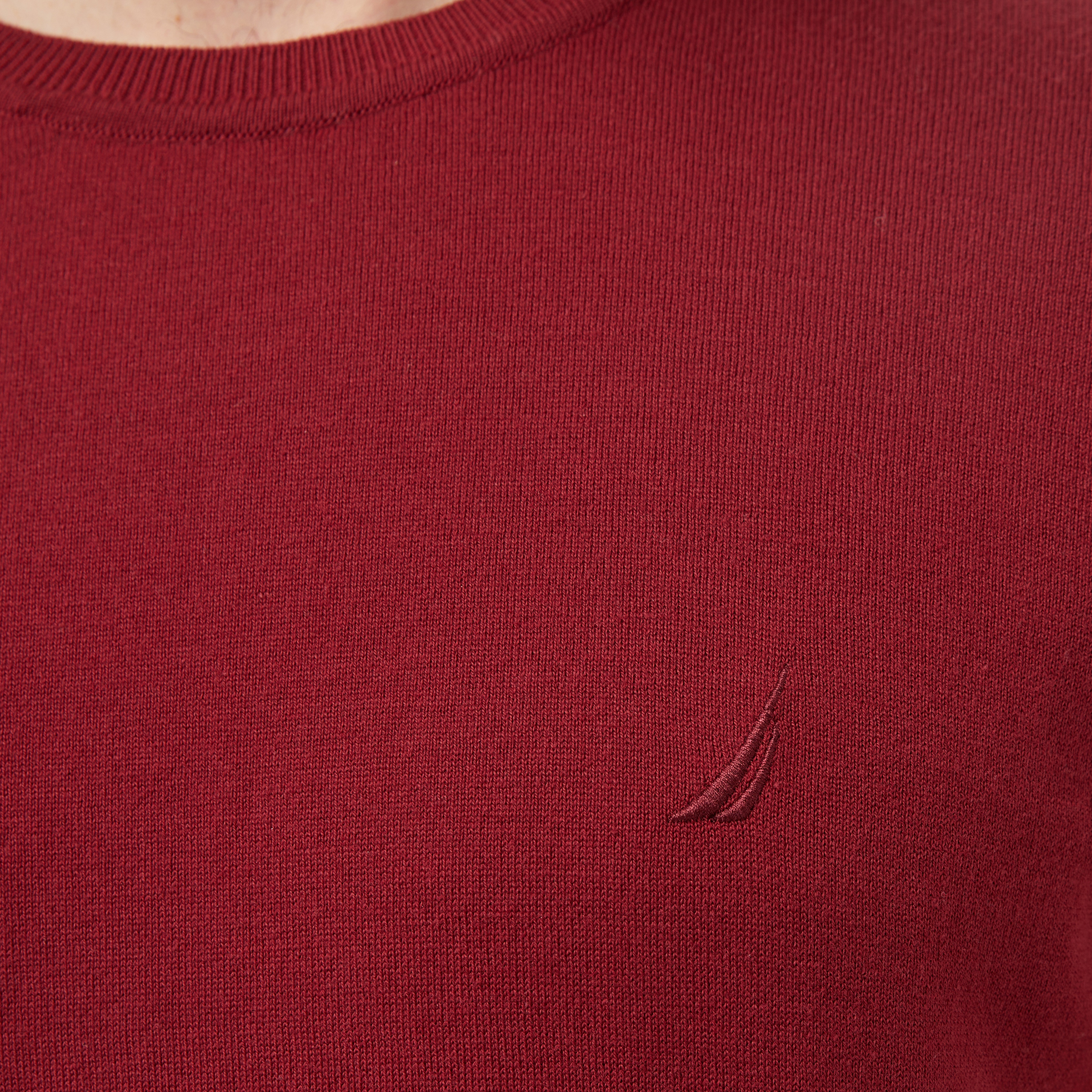 Nautica Erkek Bordo Regular Fit Kısa Kollu Triko