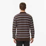 Nautica Erkek Kahverengi Regular Fit Uzun Kollu Çizgili Polo Yaka T-Shirt