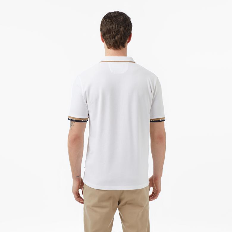 Nautica Erkek Beyaz Regular Fit Polo Yaka T-Shirt