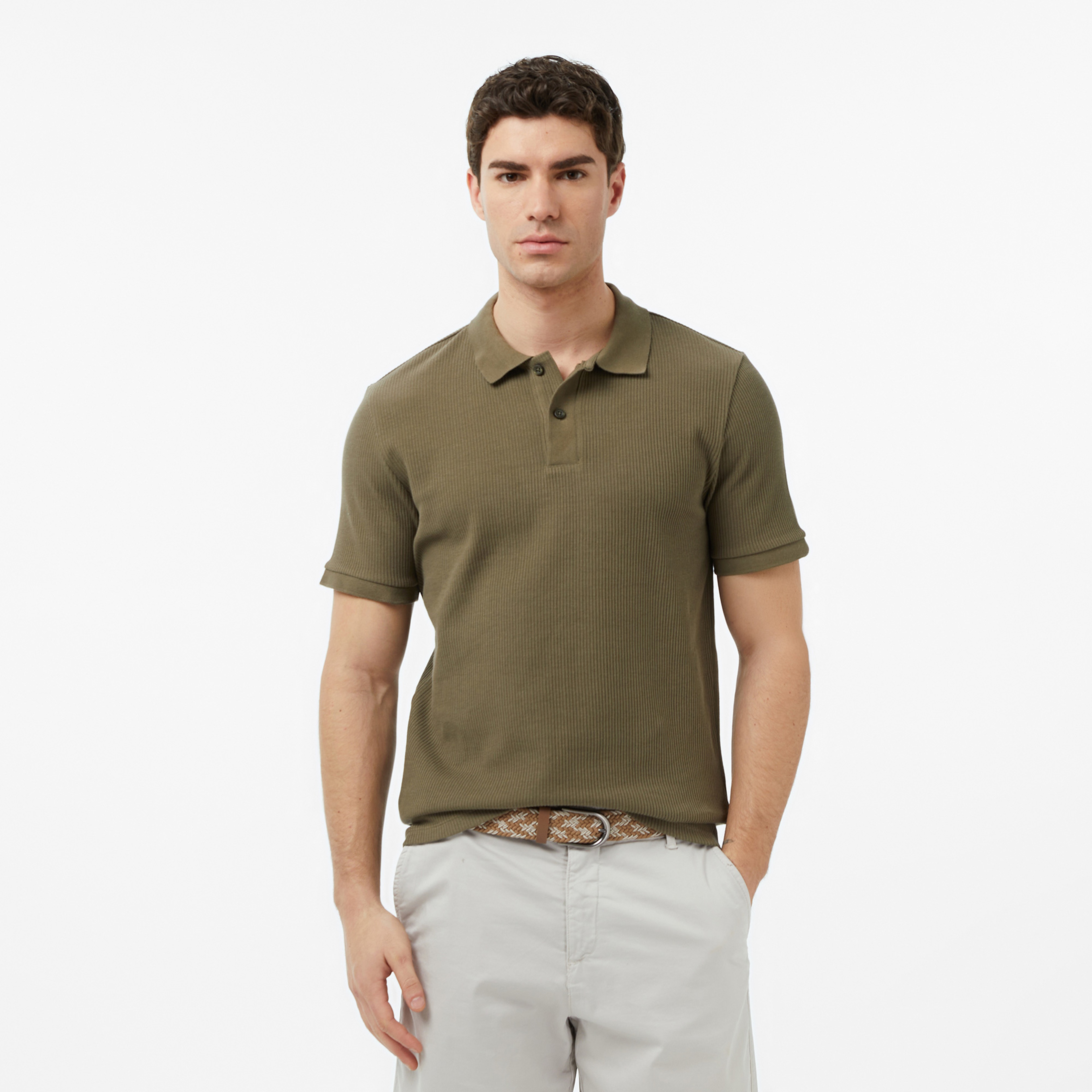 Nautica Erkek Yeşil Slim Fit Polo Yaka T-Shirt