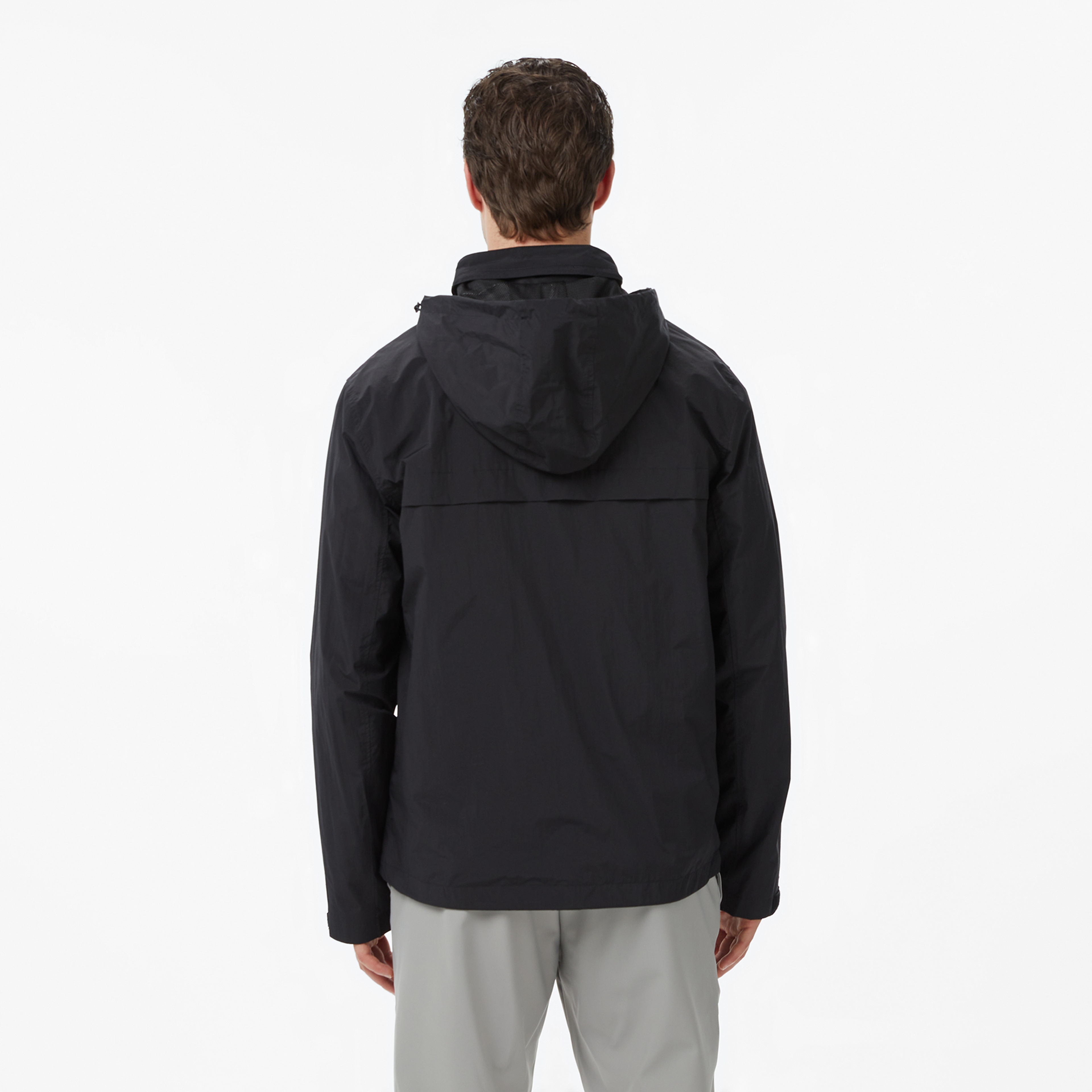 Nautica Erkek Siyah Regular Fit Dik Yaka Gizli Kapüşonlu Su İtici Yağmurluk