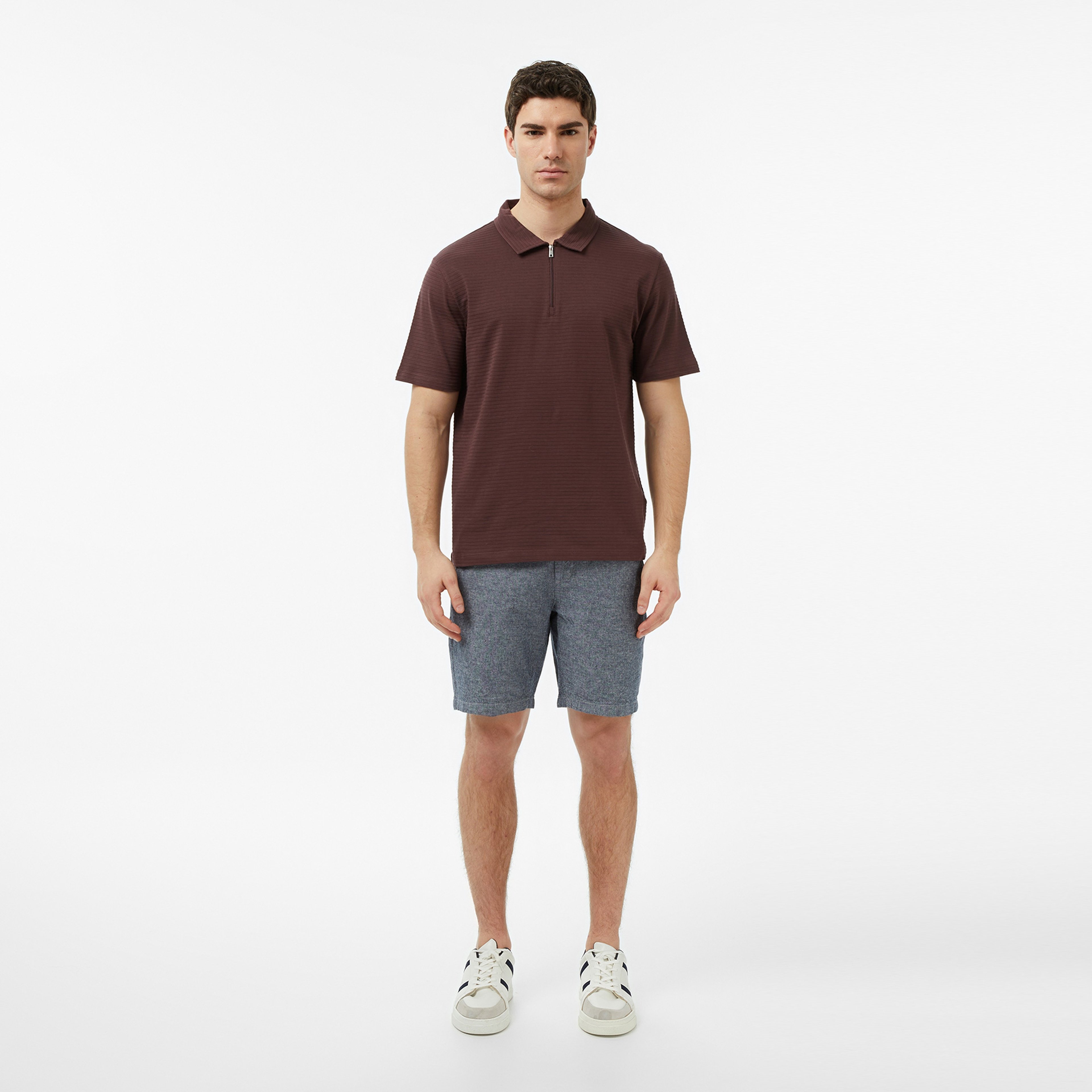 Nautica Erkek Kahverengi Regular Fit Çizgili Polo Yaka T-Shirt