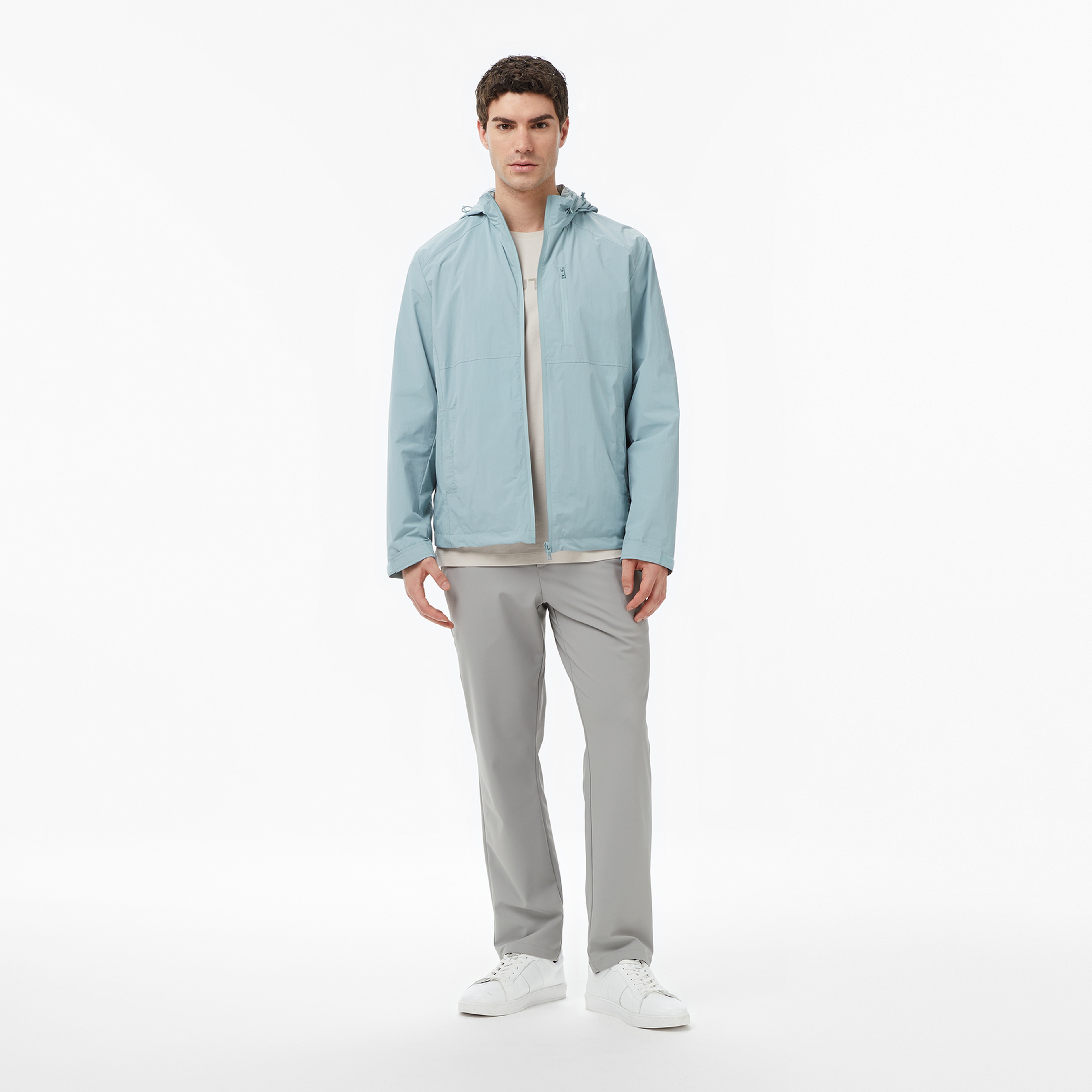 Nautica Erkek Yeşil Regular Fit ik Yaka Gizli Kapüşonlu Su İtici Yağmurluk